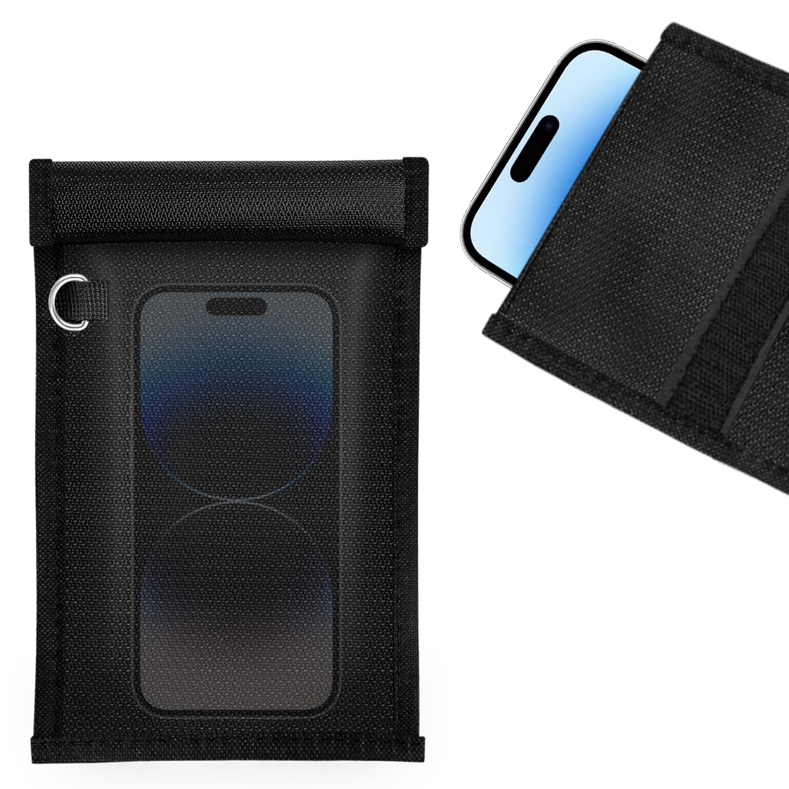 Klawdsky Cell Phone Signal Blocking Bag, Faraday Bag Phone (7.9 X 4.7 Inches), Car Key/Wifi/Rfid/Gps Signal Blocker (1 Pack) Bla