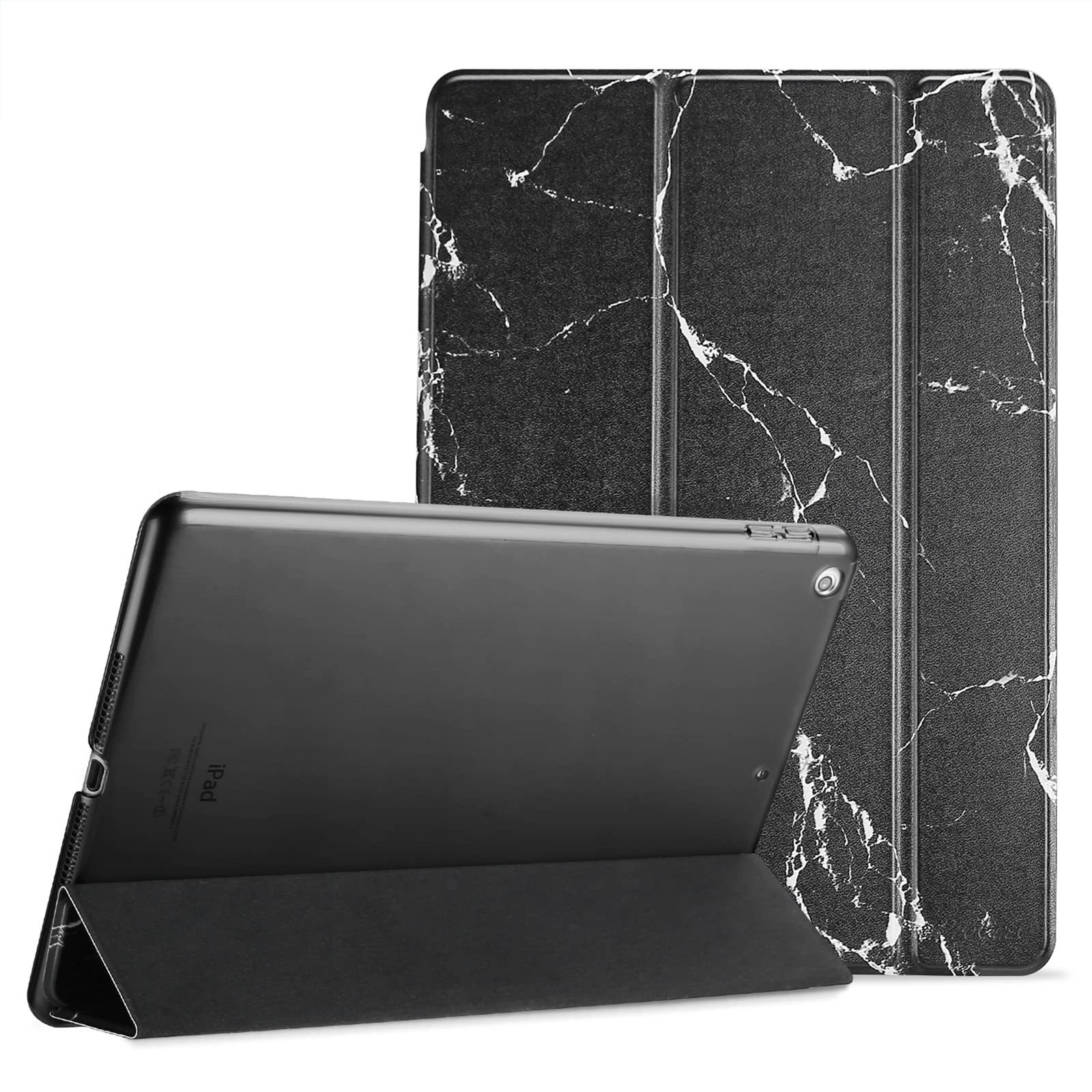 Procase Smart Case For Ipad 9.7 Inch Ipad 6Th/5Th Generation Case 2018 2017(Model: A1893 A1954 A1822 A1823), Ultra Slim Lightweight Stand Case With Translucent Frosted Back Smart Cover  Blackmarble