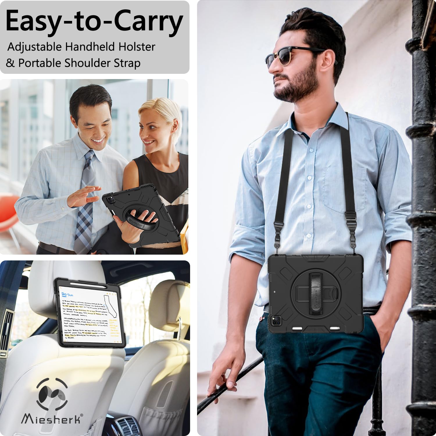 Miesherk Case For Ipad Pro 12.9 Inch 6Th/5Th/4Th Generation, Military Grade Heavy Duty Shockproof Ipad Pro 12.9 Case - Rotating