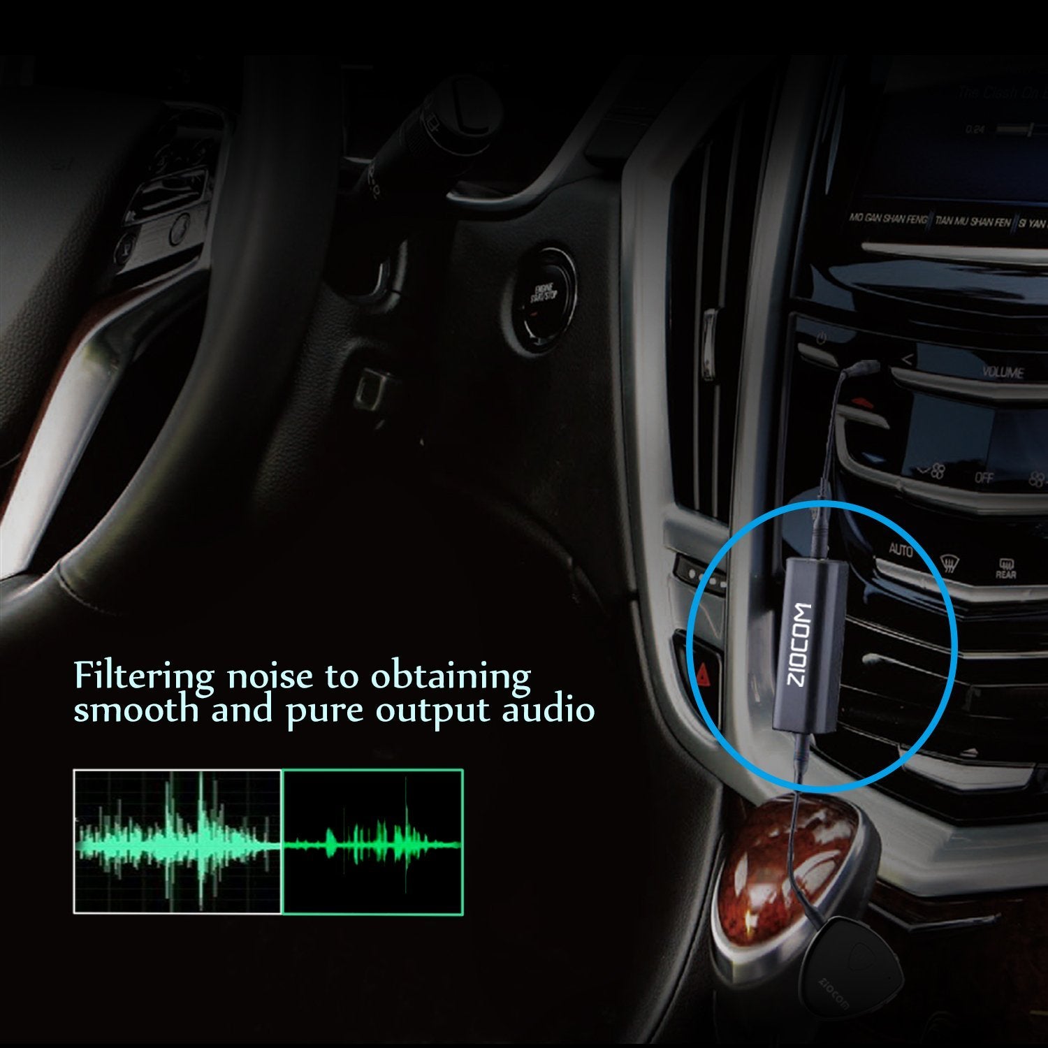 Ziocom Ground Loop Noise Isolator, Noise Filter, Eliminate The Buzzing Noise For Your Car Audio System/Home Stereo With Jack 3.5Mm Audio Cable