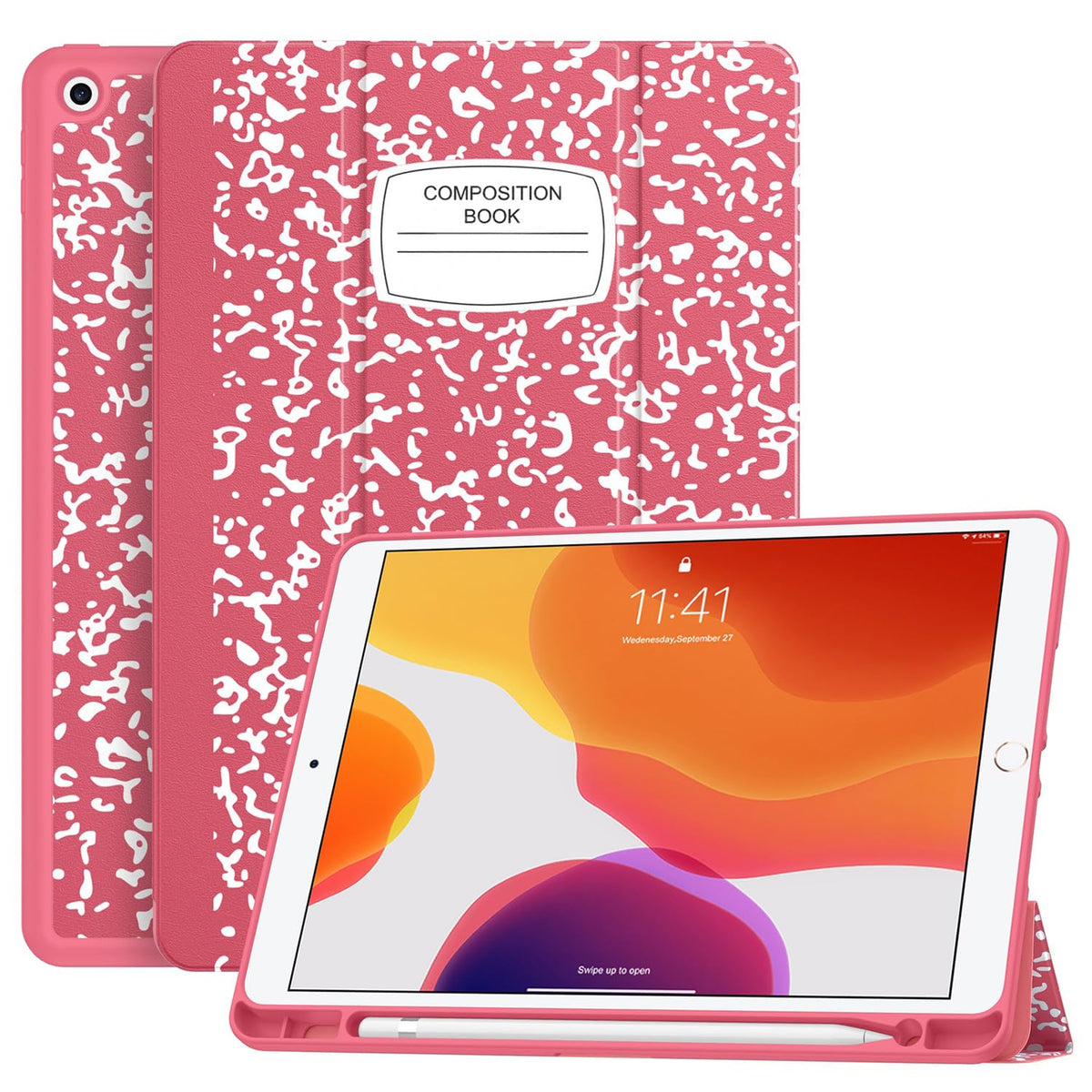 Soke Case For Ipad 9Th Generation 2021/8Th Gen 2020/7Th Gen 2019 With Pencil Holder   Premium Shockproof Case With Soft Tpu Back Cover & Auto Sleep/Wake For Ipad 10.2 Inch, Book Watermelon