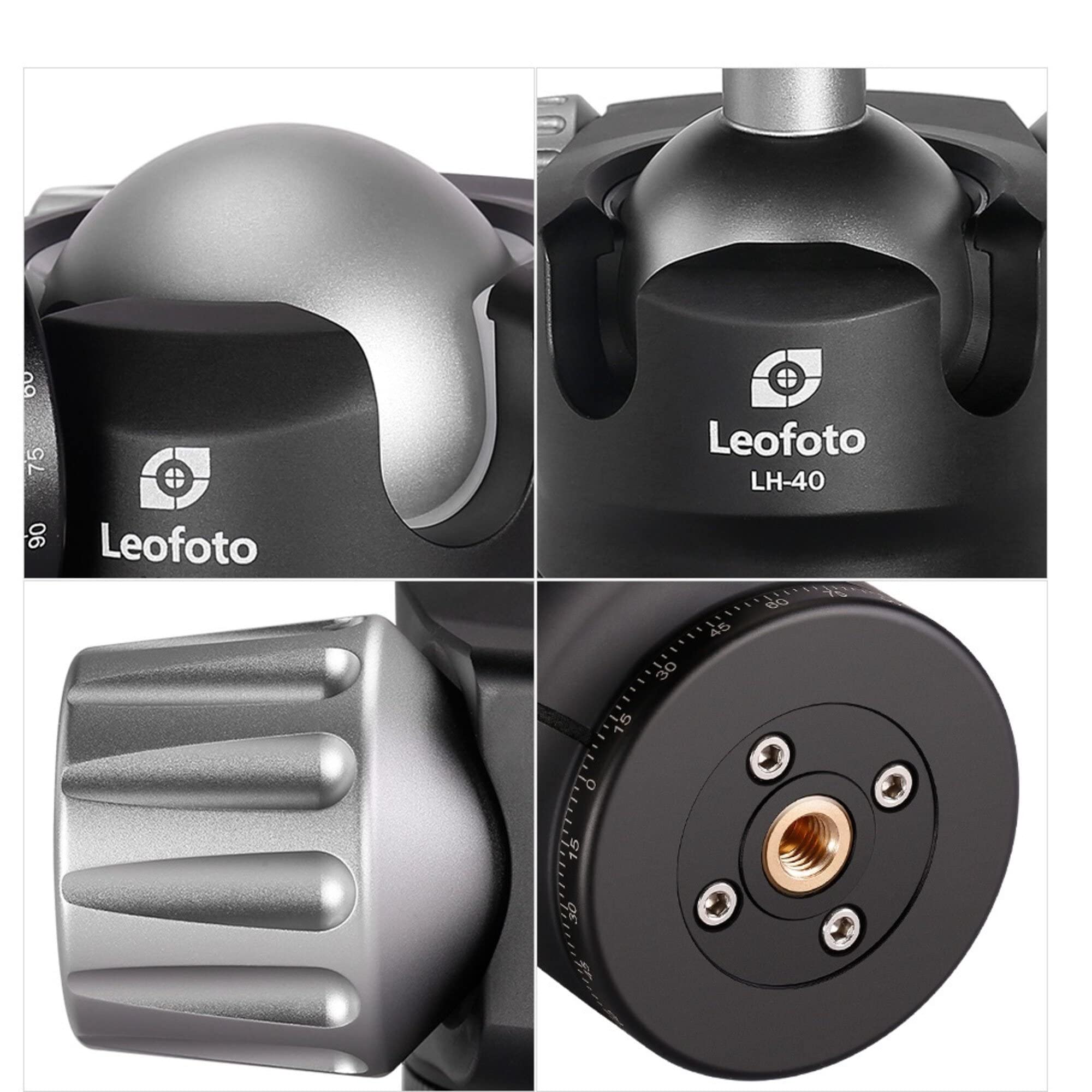 Leofoto Lh 55 55Mm Low Profile Ball Head Arca Compatible W Independent Pan Lock