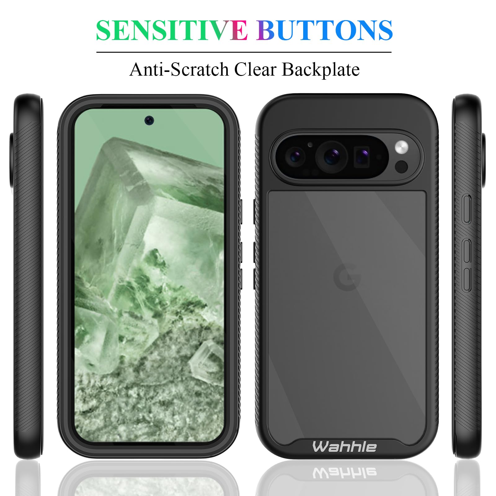 Wahhle Compatible With Google 9 Pro Xl Case, Built In Screen Protector Full Body Shockproof Slim Fit Bumper Protective Phone Cov