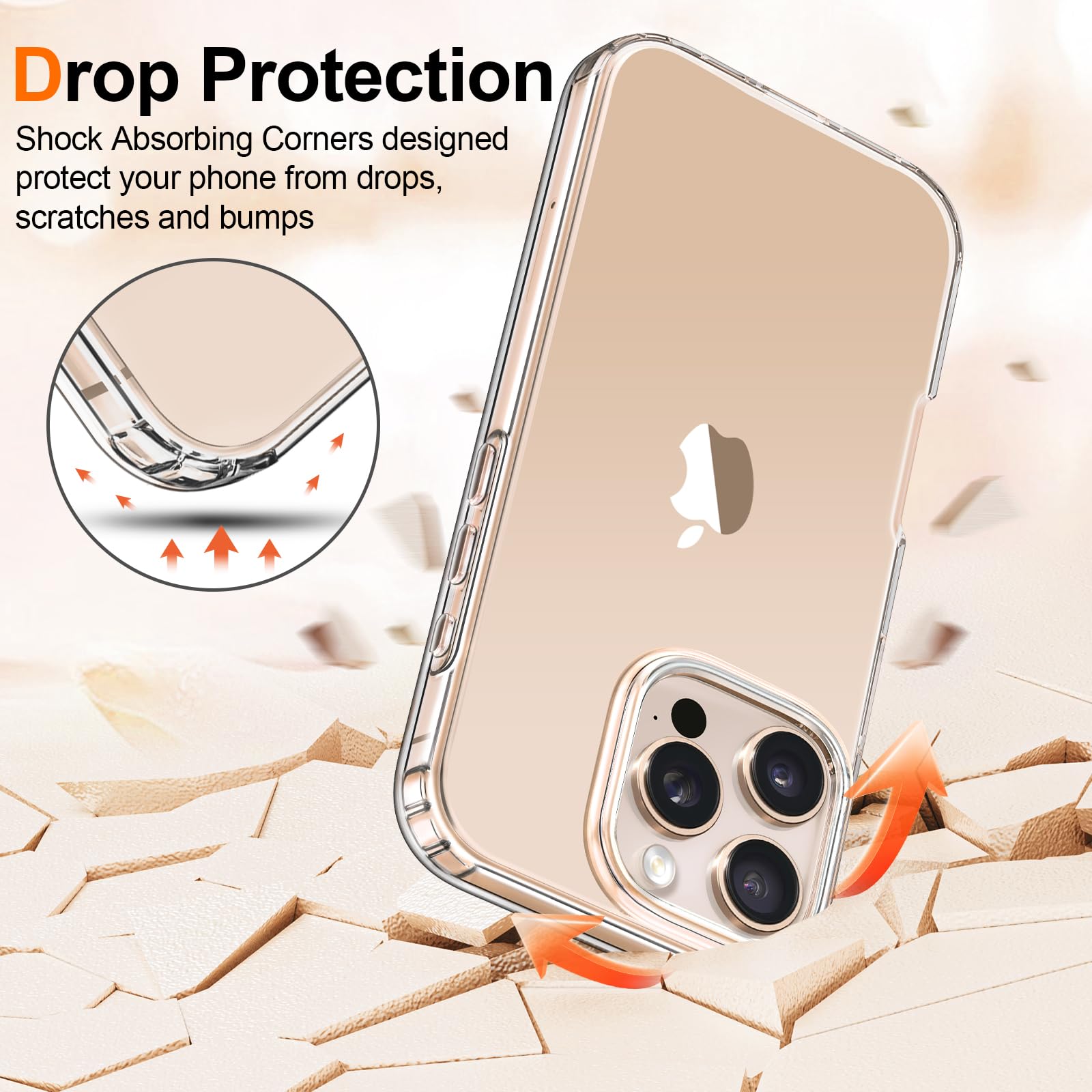 Hython Case For Iphone 16 Pro Max Case Clear, Anti Scratch & Non Slip Soft Tpu Thin Slim Fit Transparent Shockproof Protective P