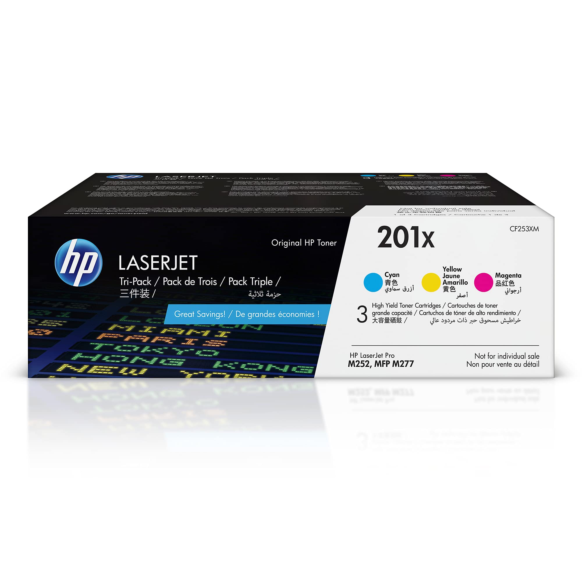 Hp 201X Cyan, Magenta, Yellow High Yield Toner 3 Cartridges | Works With Hp Color Laserjet Pro M252, Hp Color Laserjet Pro Mfp M