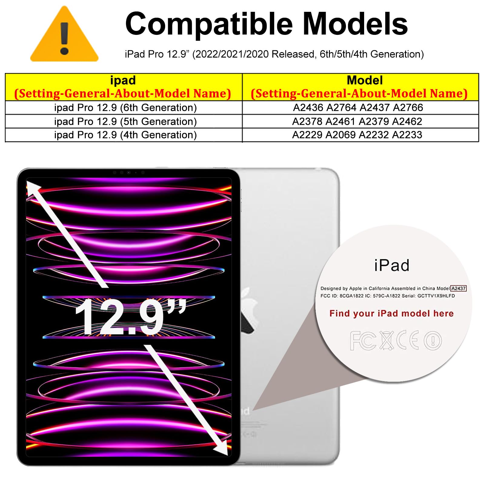 Privacy Screen Film Protector For Ipad Pro 12.9Inch 6Th/5Th/4Th/3Rd Gen 2018 2022, Scratch Resistant 9H Hardness Ipad Pro 12.9In