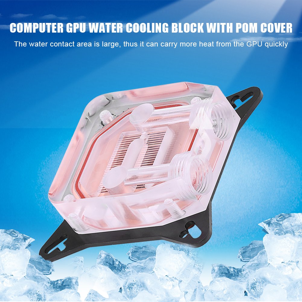Computer Gpu Water Cooling Block 50 X 50 X 3Mm Pc Water Cooler Head With Pom Cover For Water Cool System Computer