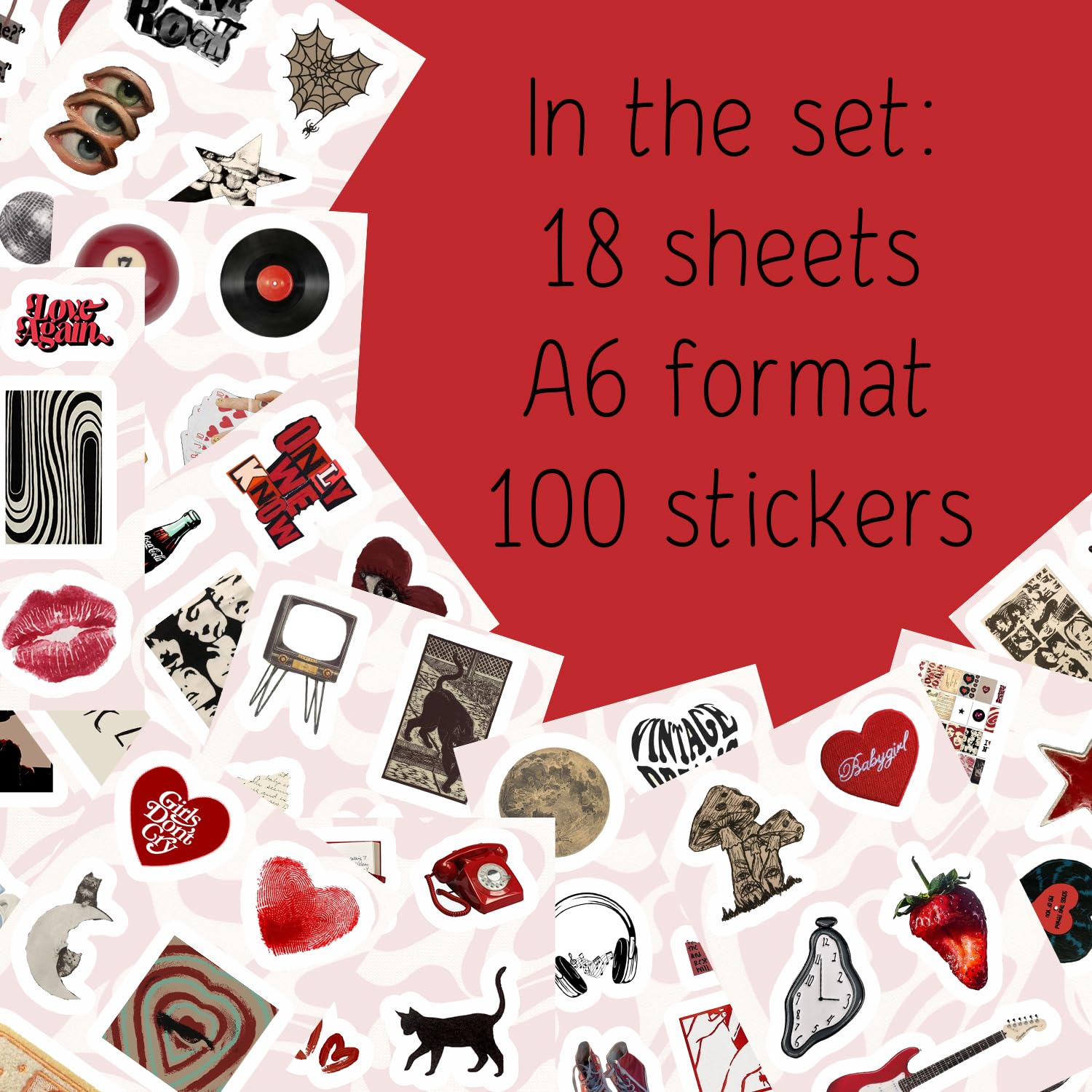 100Pcs Downtown Girl Stickers For Water Bottle And Laptop   Downtown Girl Party Favors & Decorations, Waterproof Vinyl Decals, U