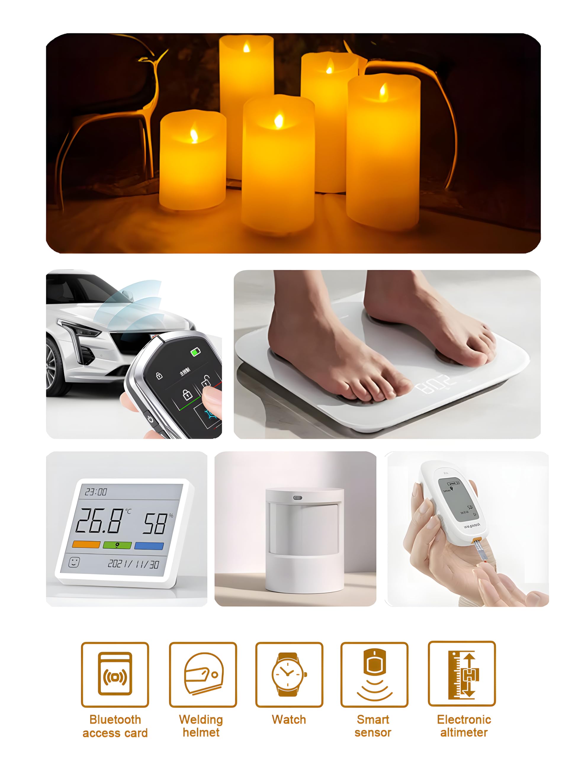 Vtreneg Cr2450 Battery 5 Pack, High Capacity Cr2450 3V Lithium Coin Cell Battery, Child Safety Package, Compatible With Key Fob,