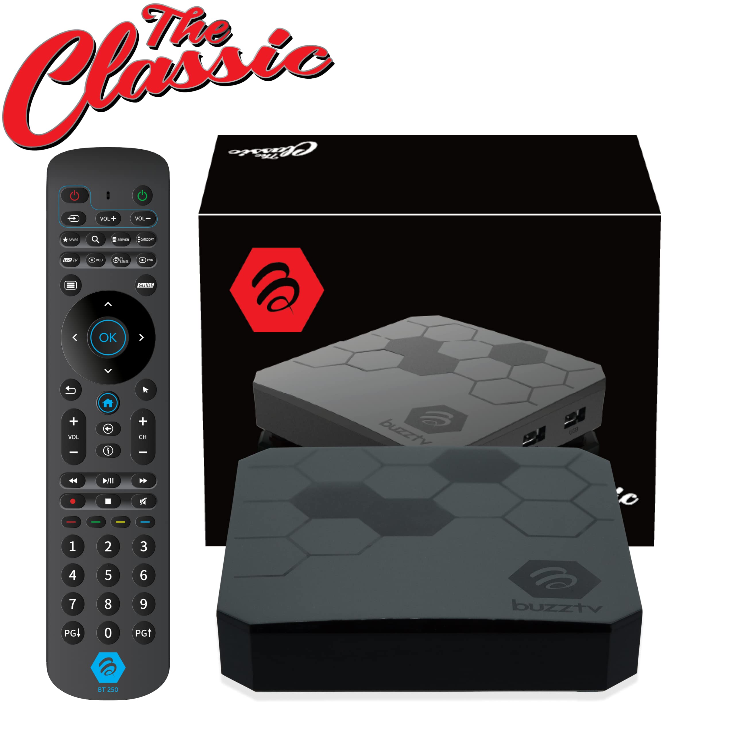 Buzztv The Classic Android 11 Tv Box, Amlogic S905X4 Quad Core 64 Bit Cortex A55 Processor, 4Gb Ddr4 Ram, 64Gb Emmc Storage, 4K Uhd Streaming