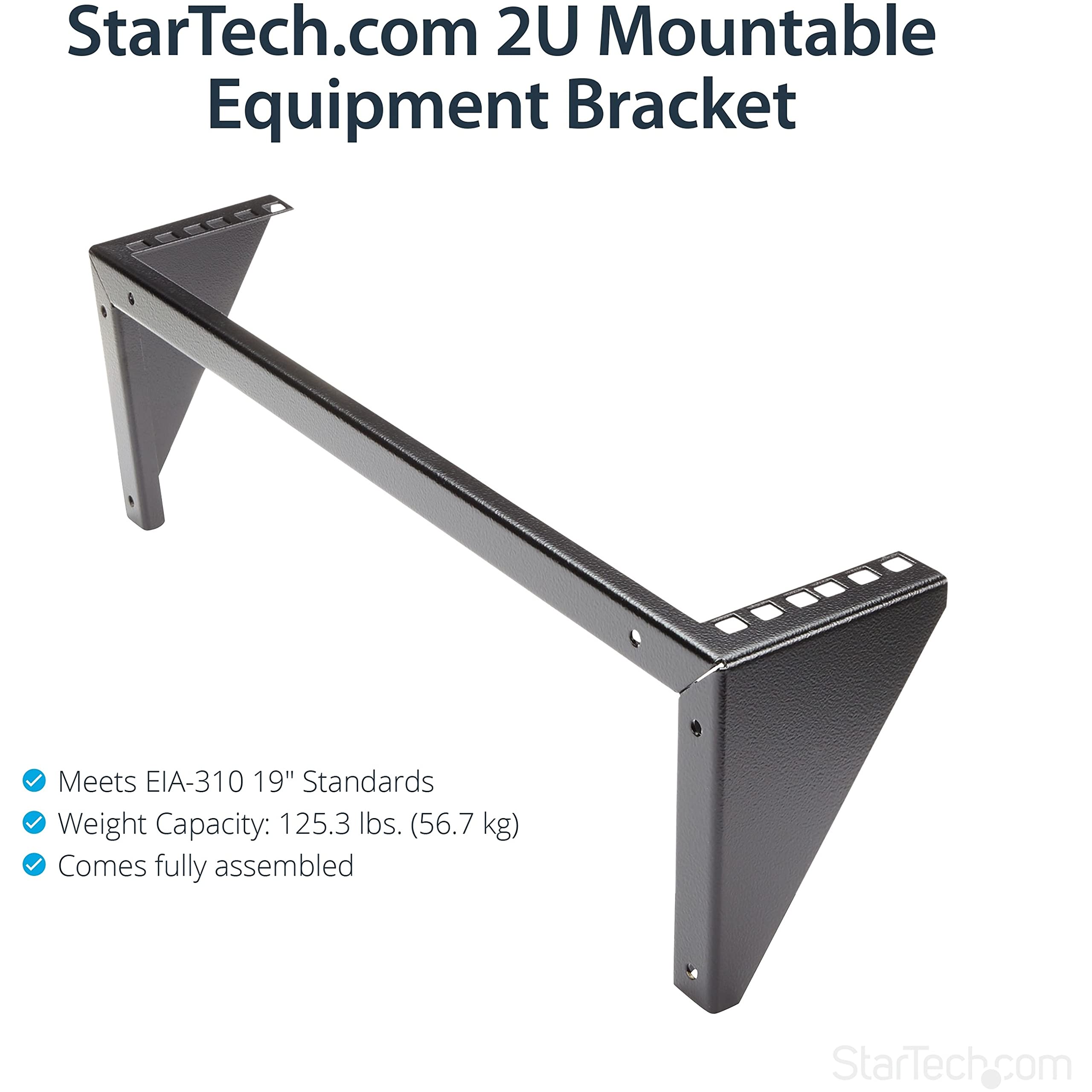 Startech.Com 2U Vertical Wall Mount Patch Panel Bracket - Steel Rack Mount Bracket W/Hardware For 19 Network, Server And Data Eq
