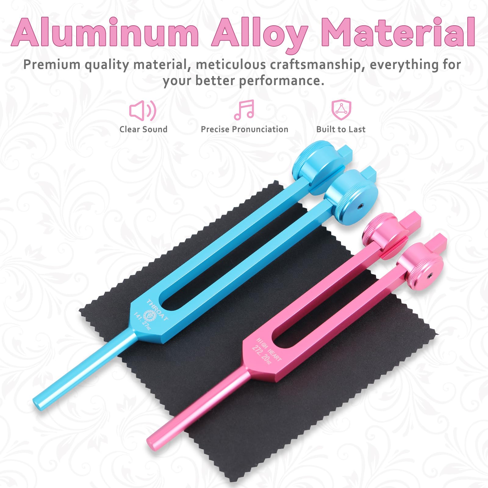 Eastrock 8 Color Tuning Fork Set Chakra Tuning Fork Set Aluminum Alloy Material Sound Therapy Instruments Kit With Tuning Fork A