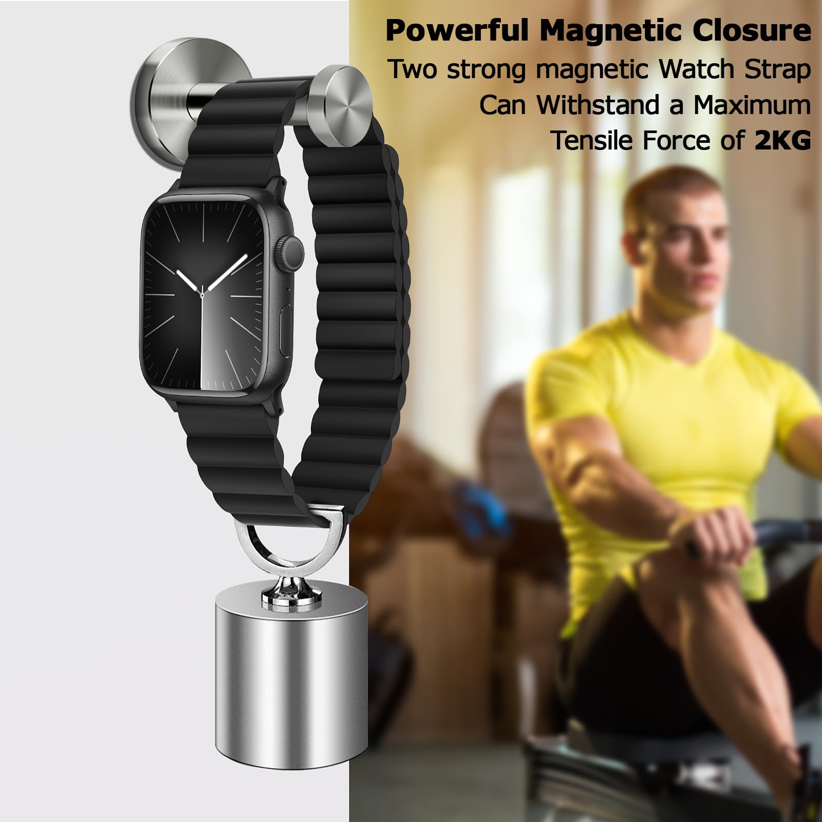 Tasikar Silicone Magnetic Bands Compatible With Apple Watch Band 42Mm(Series 10) 41Mm 40Mm 38Mm Adjustable Strap With Strong Mag