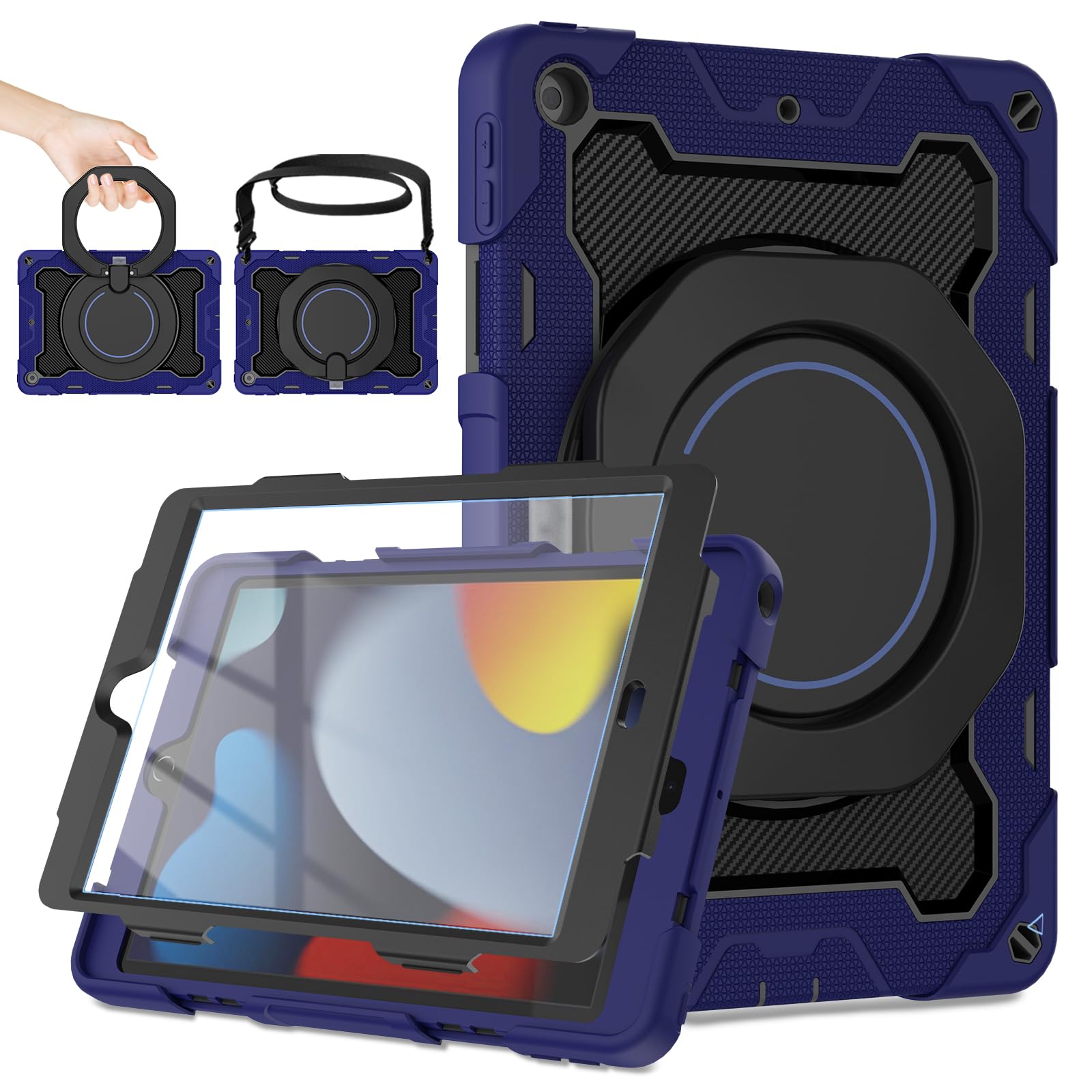 Roiskin For Ipad 9Th 8Th 7Th Generation Case(Ipad 10.2 Inch) With Hd Screen Protector For Kids[15Ft Drop Protection] Rugged Ipad