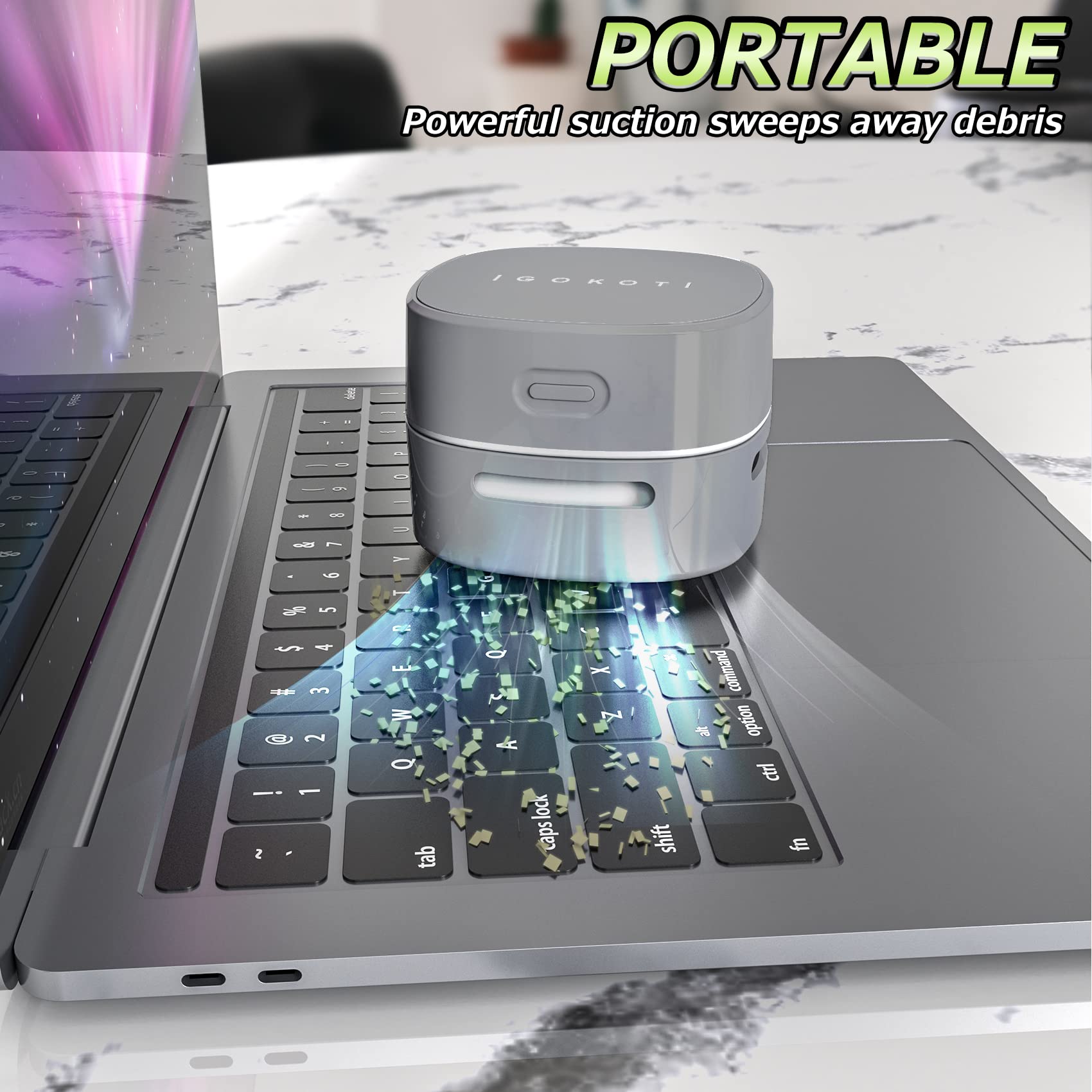 Igokoti Desktop Vacuum Cleaner Mini Tabletop Dust Sweeper Rechargeable Small Energy Saving High Endurance,Cordless 360 Rotatable