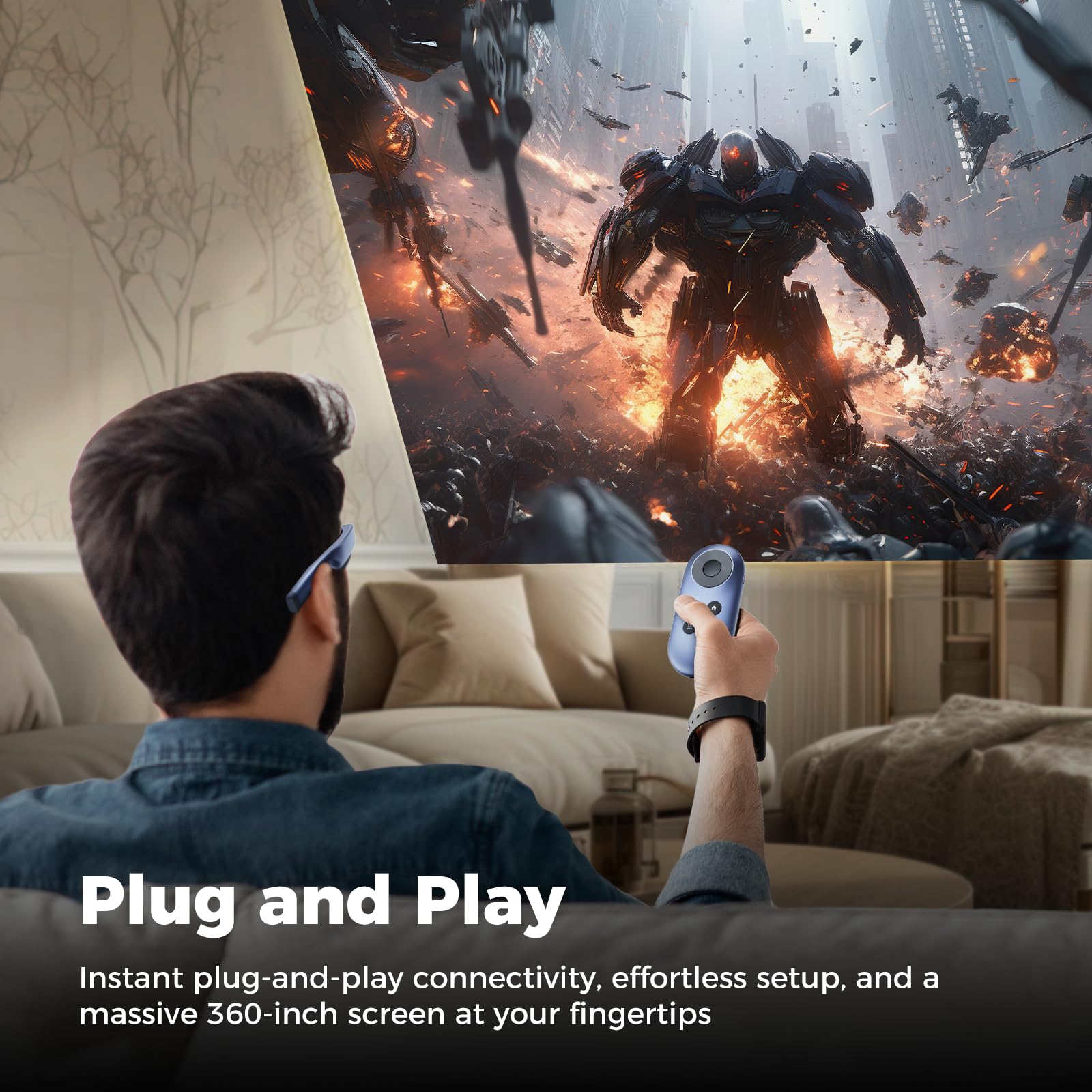 Rokid Station, Google Certified Portable Android Tv Device, Media Streaming Box, The Best Companion For Rokid Max And Other Ar G