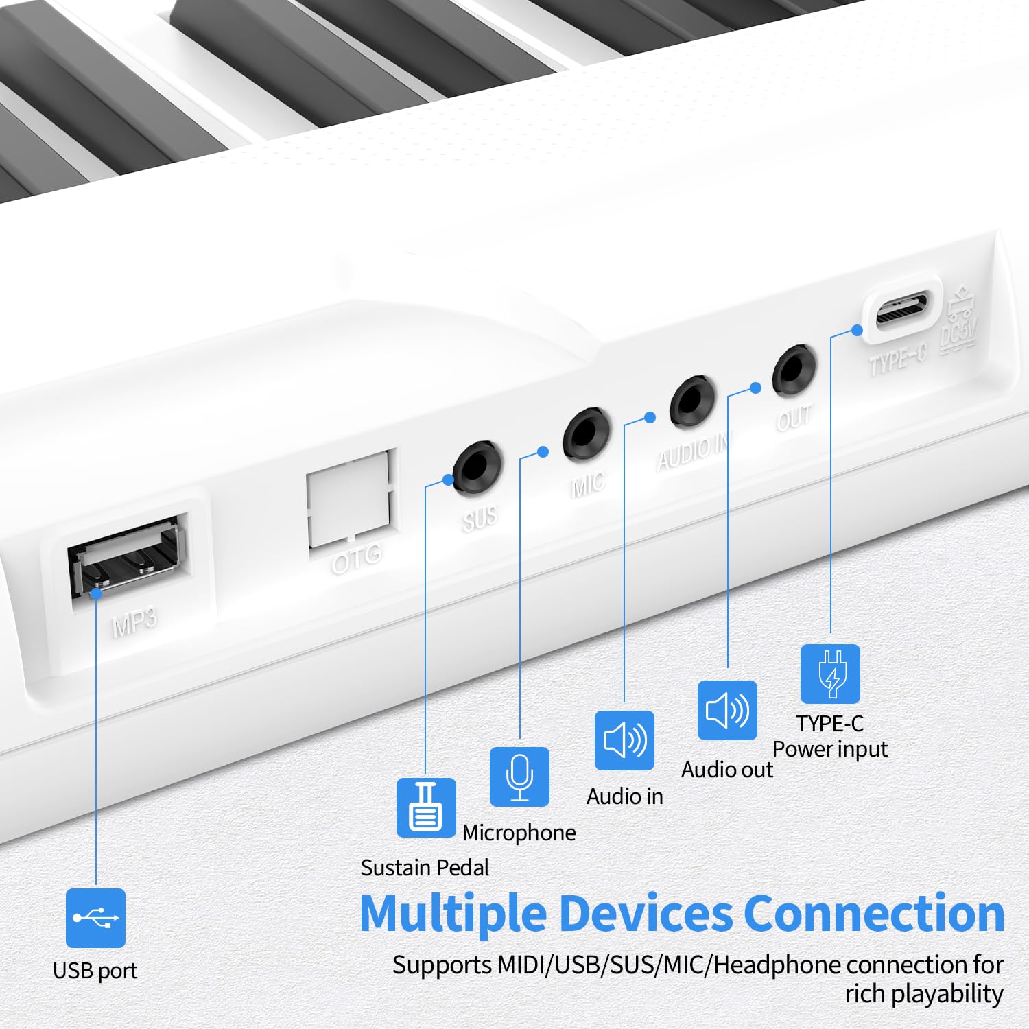 88 Key Piano Keyboard Beginner Electric Digital Piano With Sustain Pedal, Power Supply, Stand, Carrying Case,Headphones