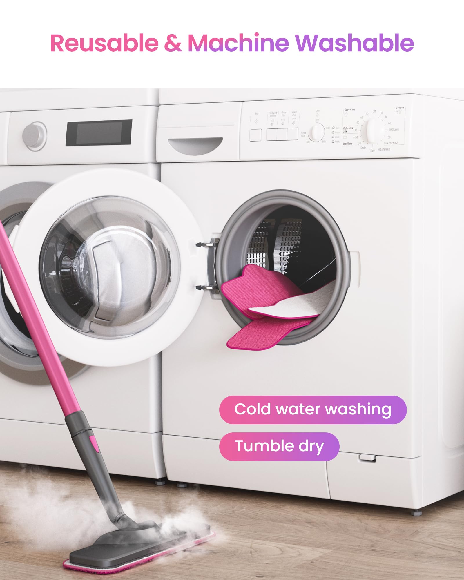 Schenley 6 Pack Microfiber Pads Hestia Steam Mop Cleaner, Washable And Reusable Replacement Mop Pads, Accessories Compatible Ste