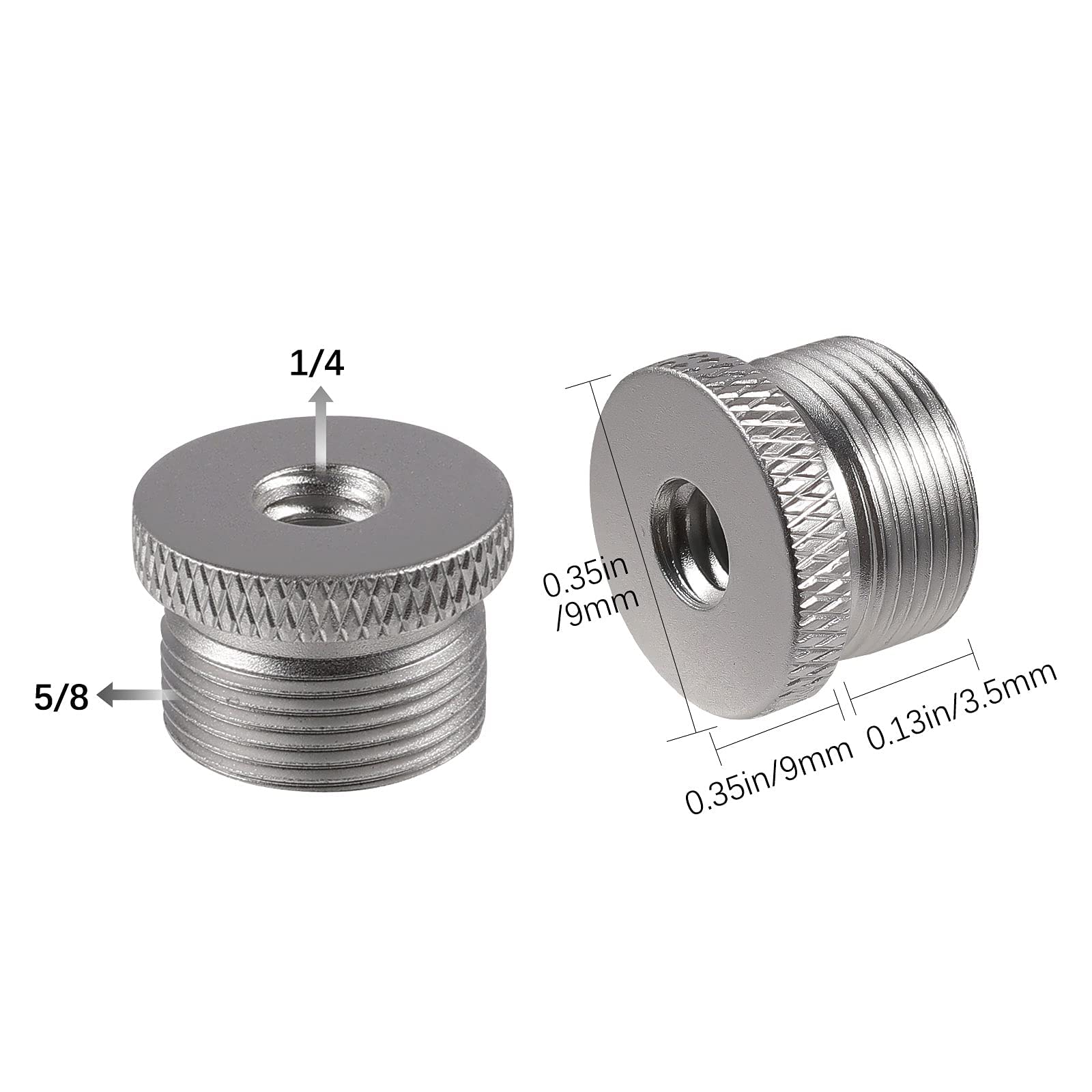 Savita 2Pcs Mic Stand Adapter Screw Thread Adapter Tripod Screw Adapter For Camera Monitor Microphone Stand (1/4 Inch To 5/8 Inc