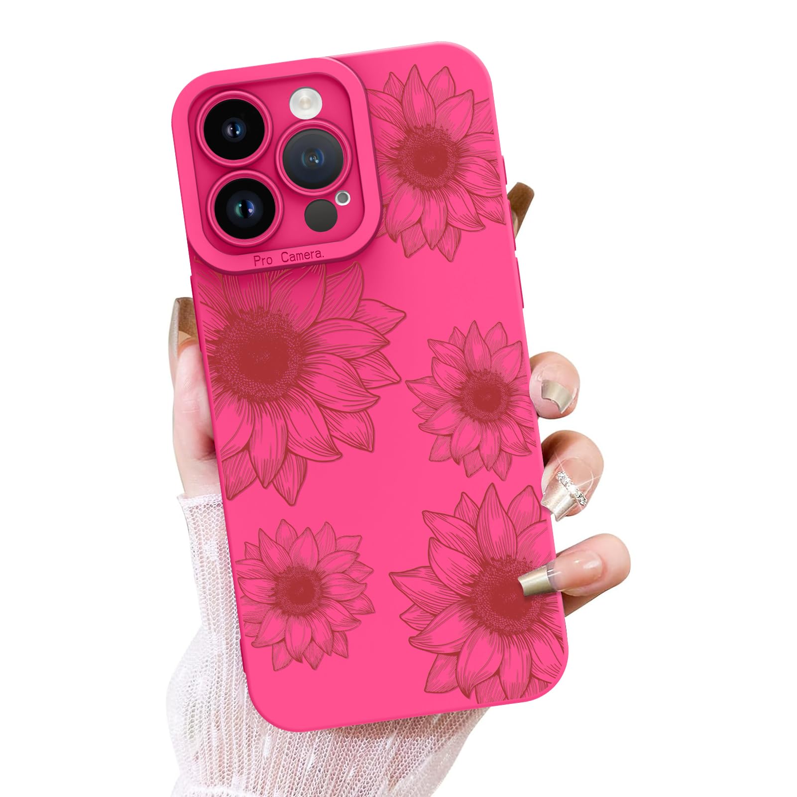 Ook Floral Case For Iphone 13 Pro Max Case, Cute Sunflower Floral Blooms Design Soft Tpu Shockproof Protective For Women Girls S