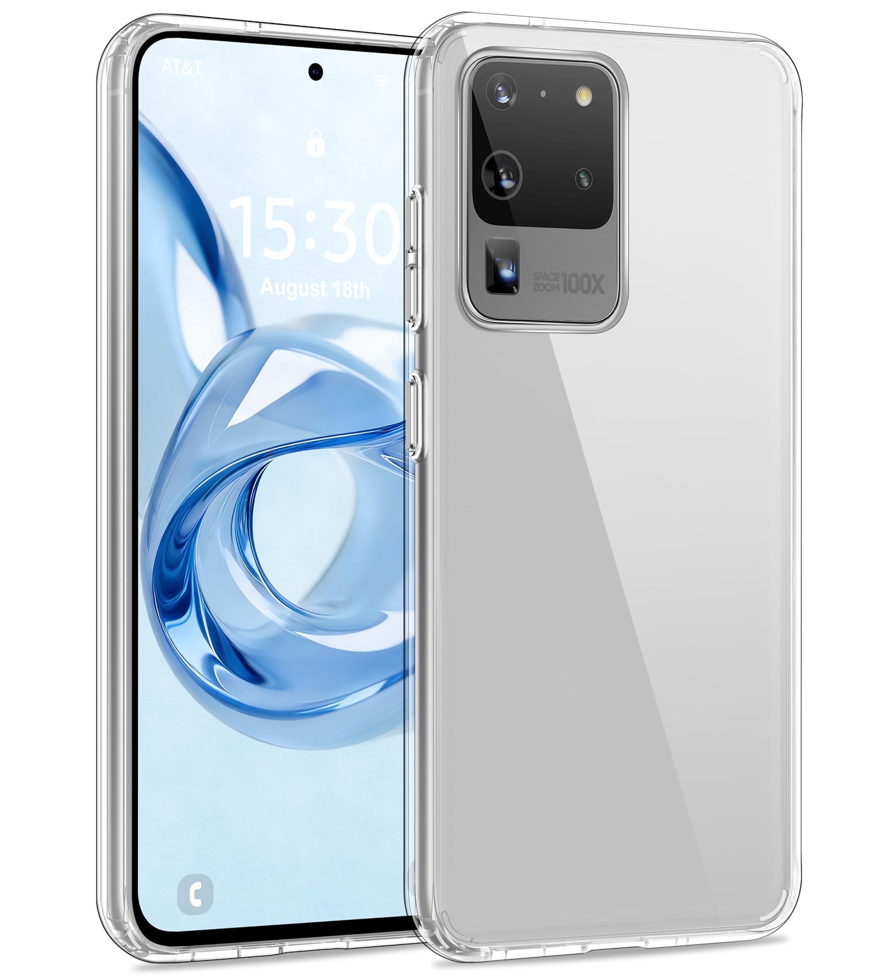 USLAI Case for Samsung Galaxy S20 Ultra, Anti-Yellowing, Crystal Clear Back, Shockproof & Military-Grade Drop Protection - Trans
