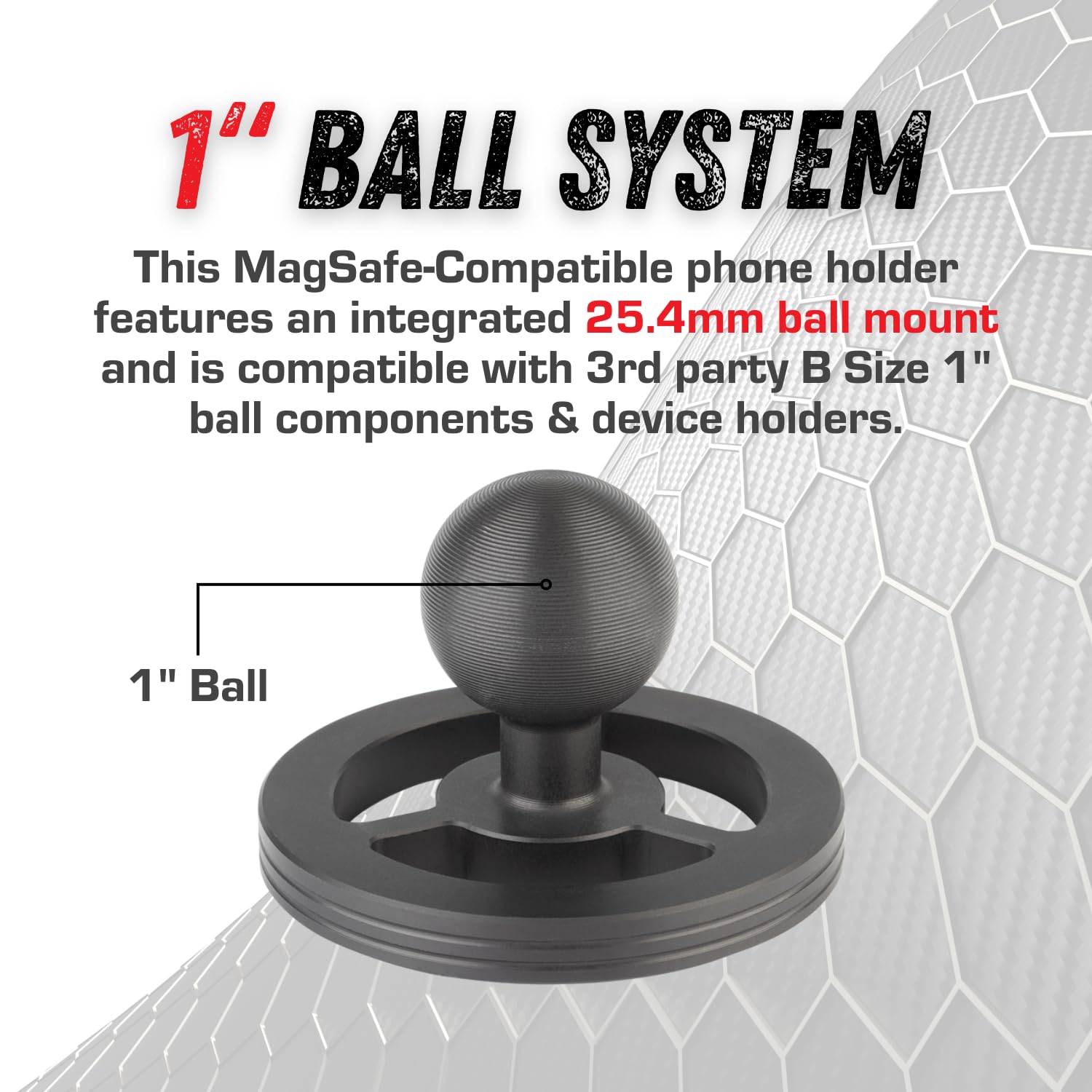 Bulletpoint Mounting Solutions Dash Mount Magnetic Cell Phone Holder Compatible With Magsafe Iphone Smartphones - 1 Inch Ball Mo