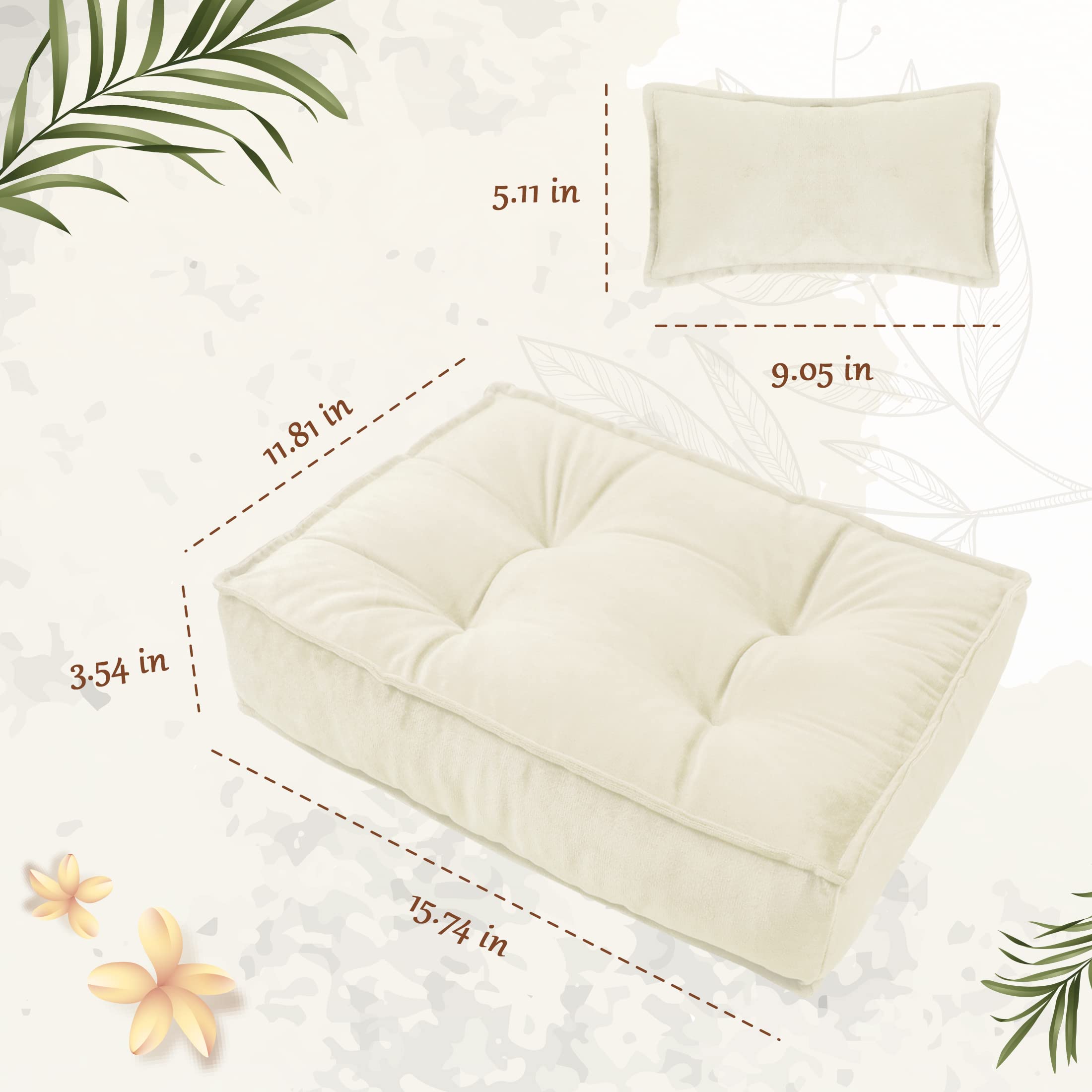 M&G House Newborn Photography Props Mattress Pillow Photography Accessories Baby Photoshoot Props Bed Mattress Bed Mat(Beige Whi