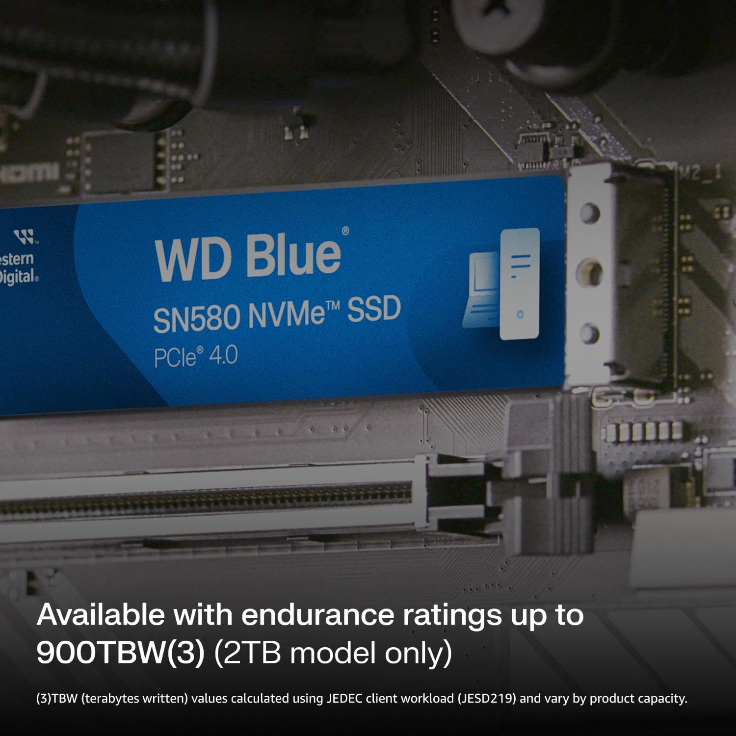 Western Digital 500Gb Wd Blue Sn580 Nvme Internal Solid State Drive Ssd - Gen4 X4 Pcie 16Gb/S, M.2 2280, Up To 4,000 Mb/S - Wds5