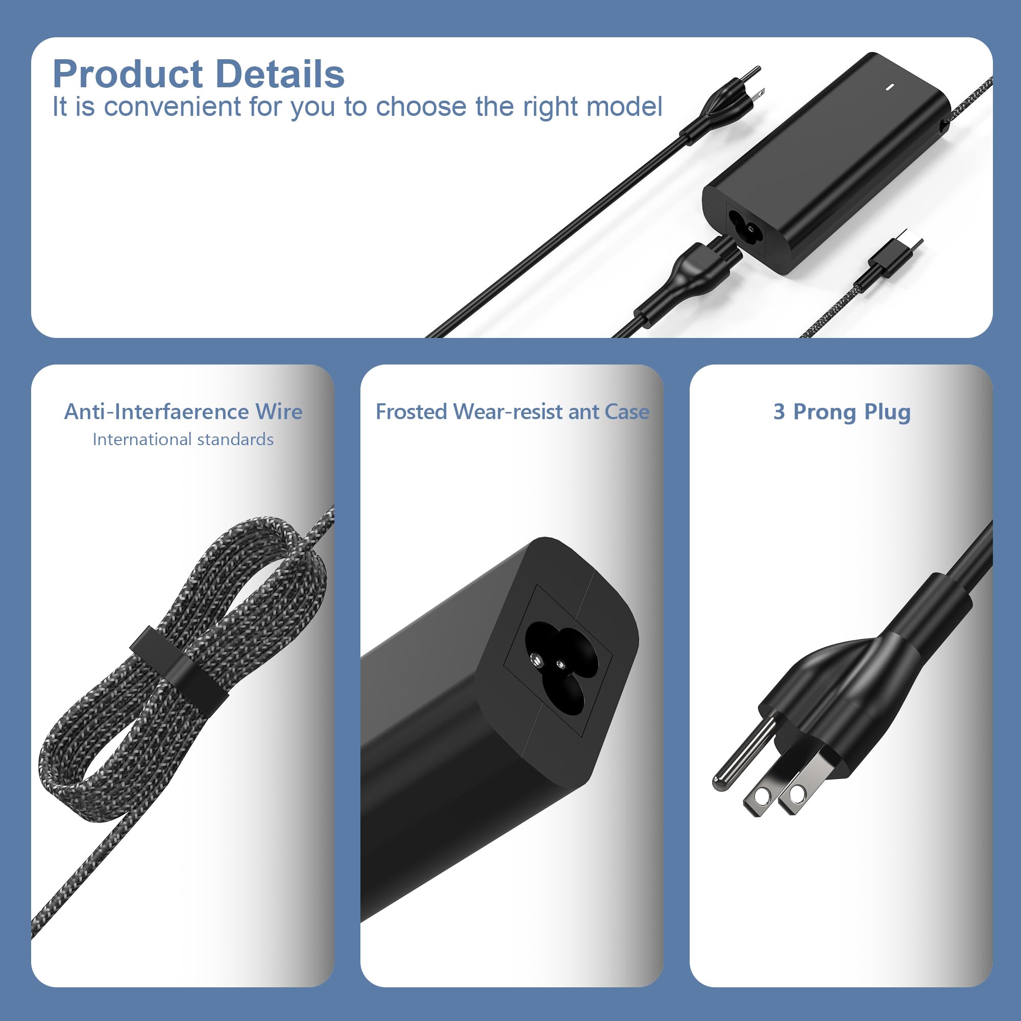 New Slim Charger For Dell 65W Usb C Laptop Xps And Latitude Fast Charging Type C Travel Laptop Power Adapter