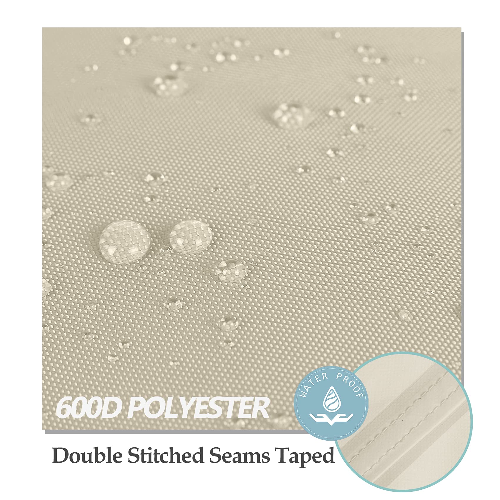 Porch Shield 600D Waterproof Air Conditioner Covers For Outside Units Square Ac Cover Tan   34 X 34 X 30 Inch