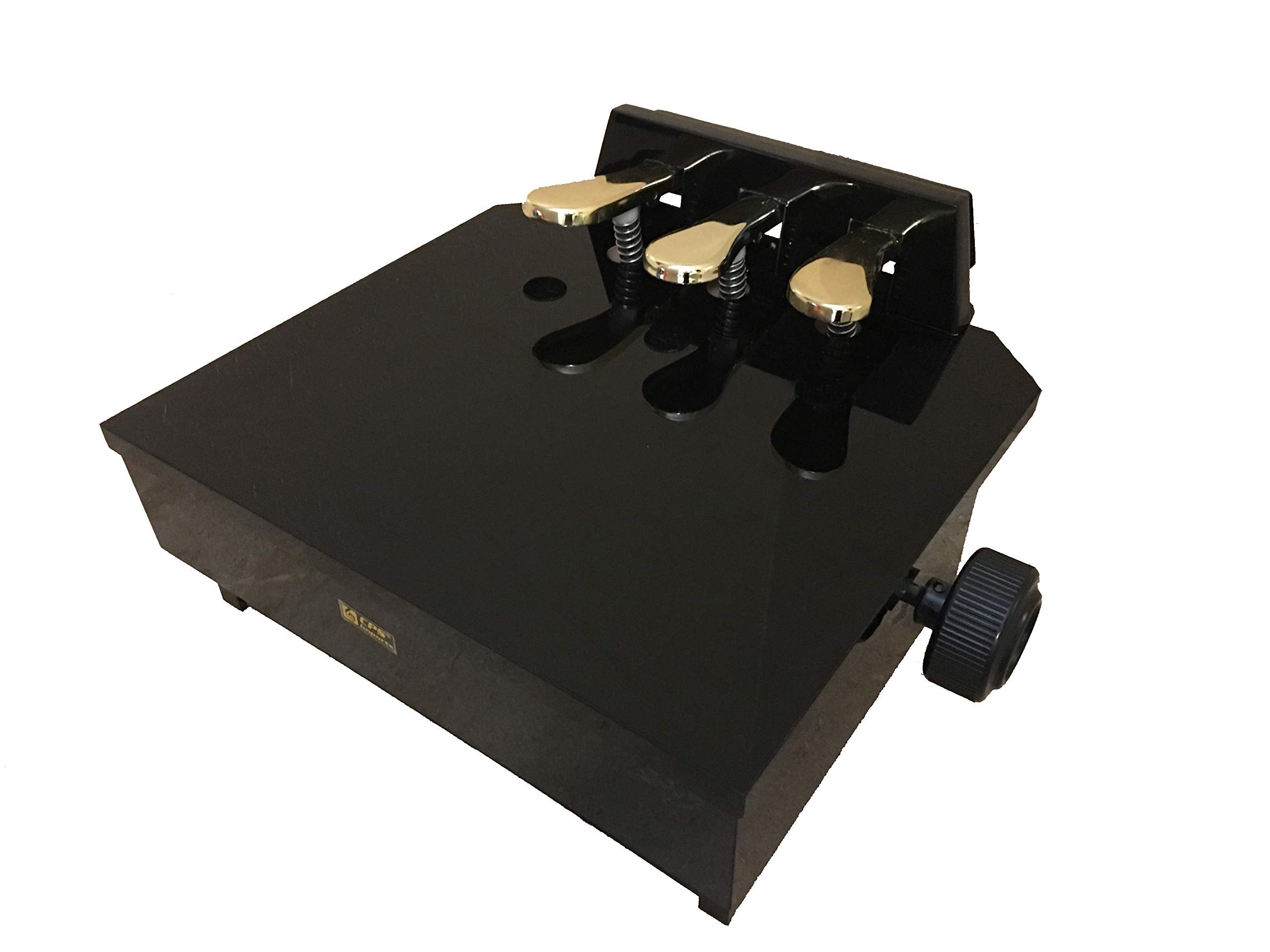 Cps Imports Wood Adjustable Piano Pedal Extender Bench In Ebony With 3 Pedals