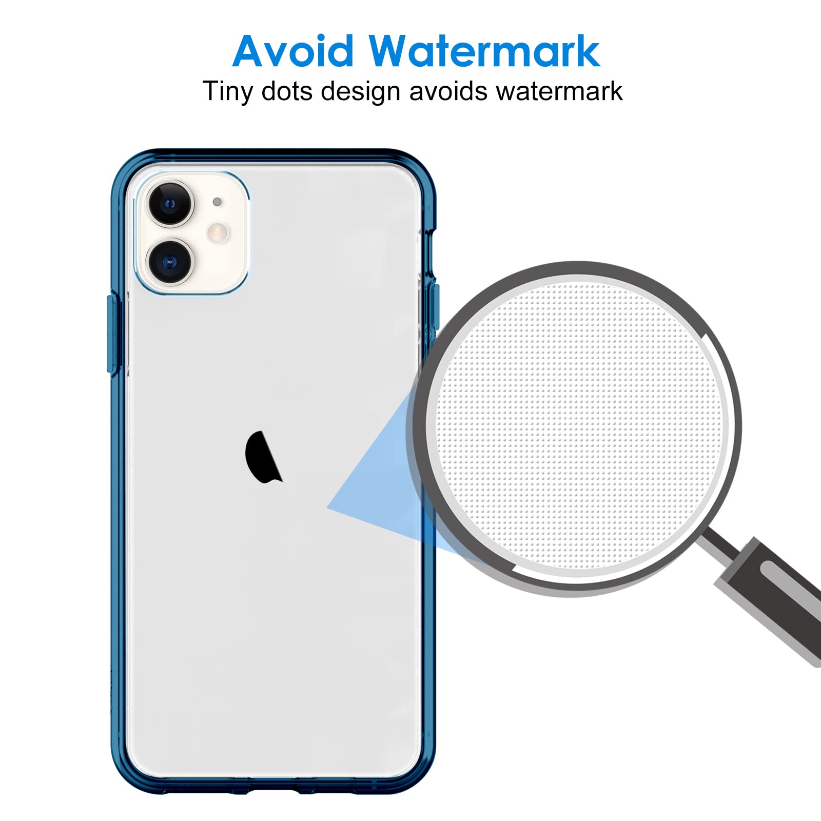 Jetech Case For Iphone 11 6.1-Inch, Non-Yellowing Shockproof Phone Bumper Cover, Anti-Scratch Clear Back (Navy)