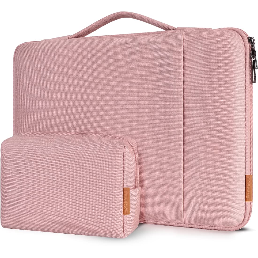 DOMISO 13.3 inch Laptop Sleeve Case Water Resistant Shockproof Protective Computer Bag for 13.3' Notebook/MacBook/13.5' Microsoft Surface Book/Lenovo ThinkPad/Hp/Dell/Asus with Accesory Bag, Pink