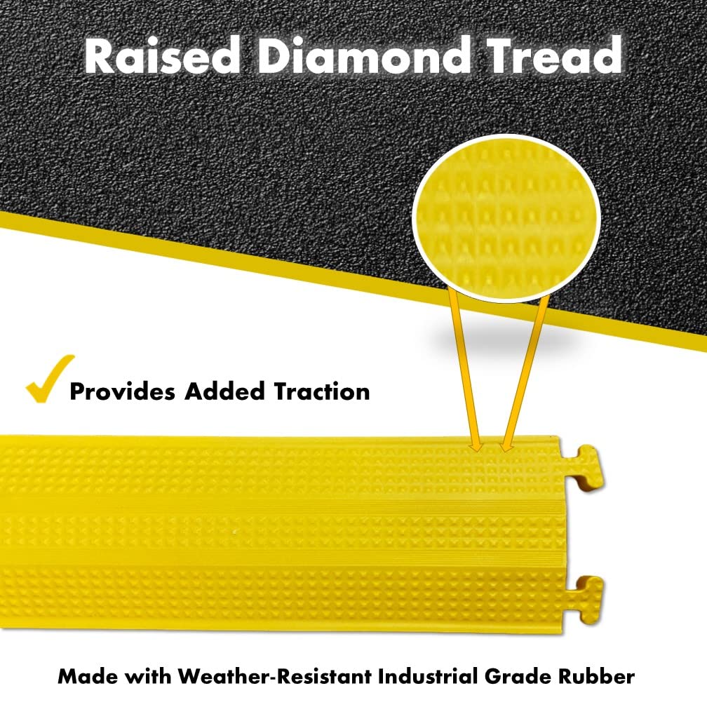 Kable Kontrol Drop Over Floor Cord Cover   60    Inch Long 1 Channel Cable Or Wire Protector   Rubber Ramp For Indoor And Outdoo