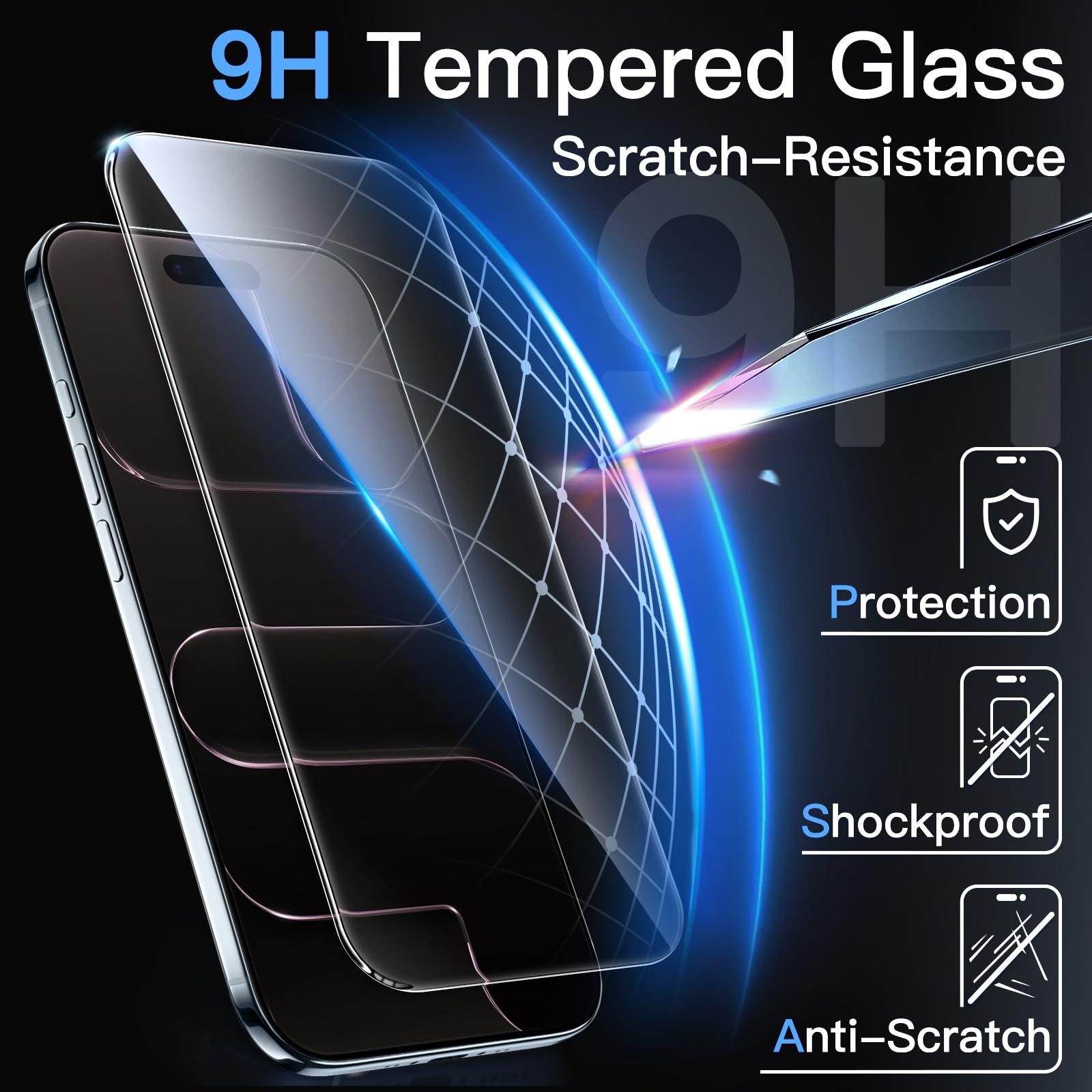 Jetech Screen Protector For Iphone 17 Air, Tempered Glass Film With Easy Installation Tool, 9H Hardness, Case-Friendly, 6.5-Inch
