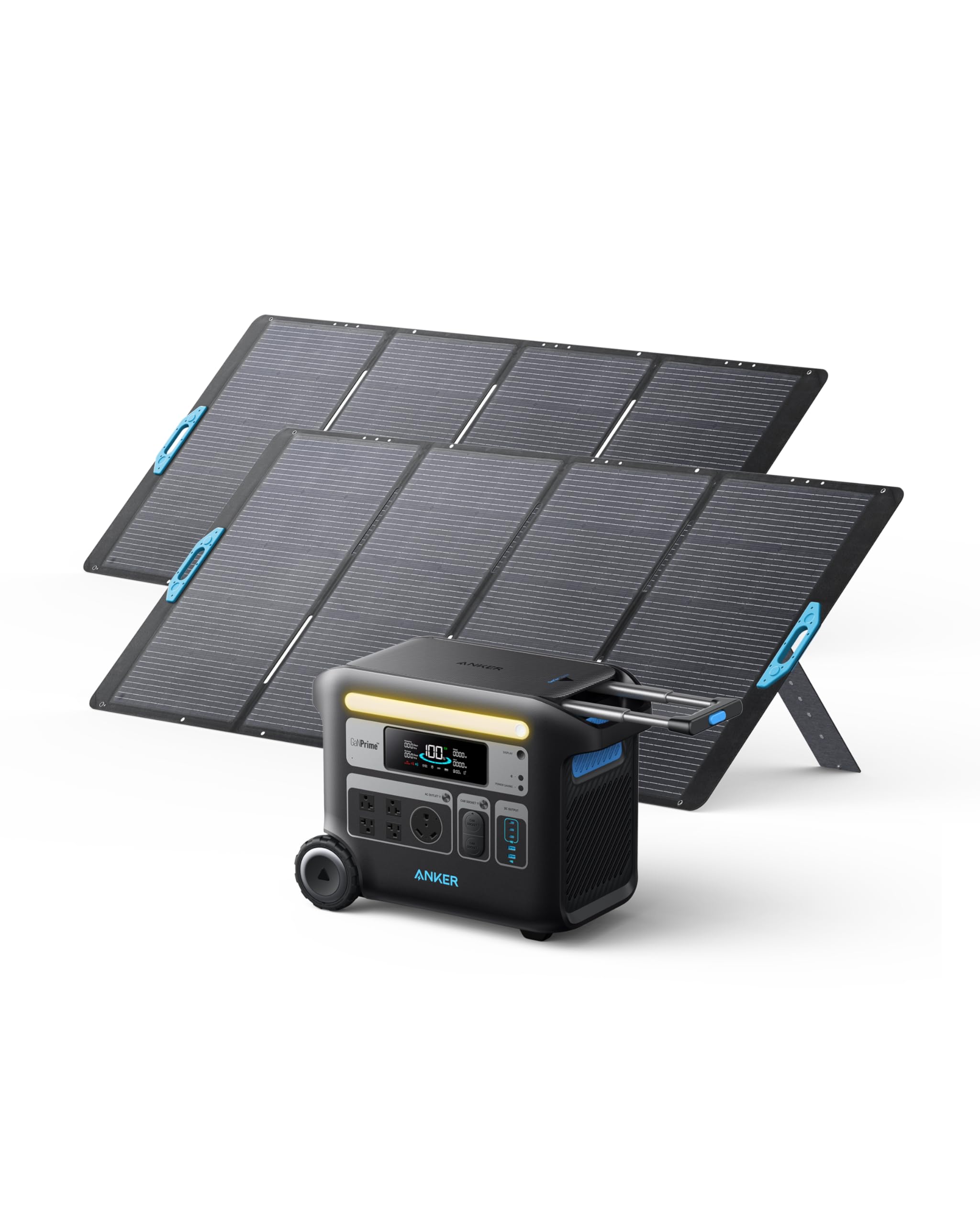 Anker Solix F2000 Solar Generator, 2048Wh Portable Power Station With Lifepo4 Batteries And 2   400W Solar Panel, Ganprime Techn