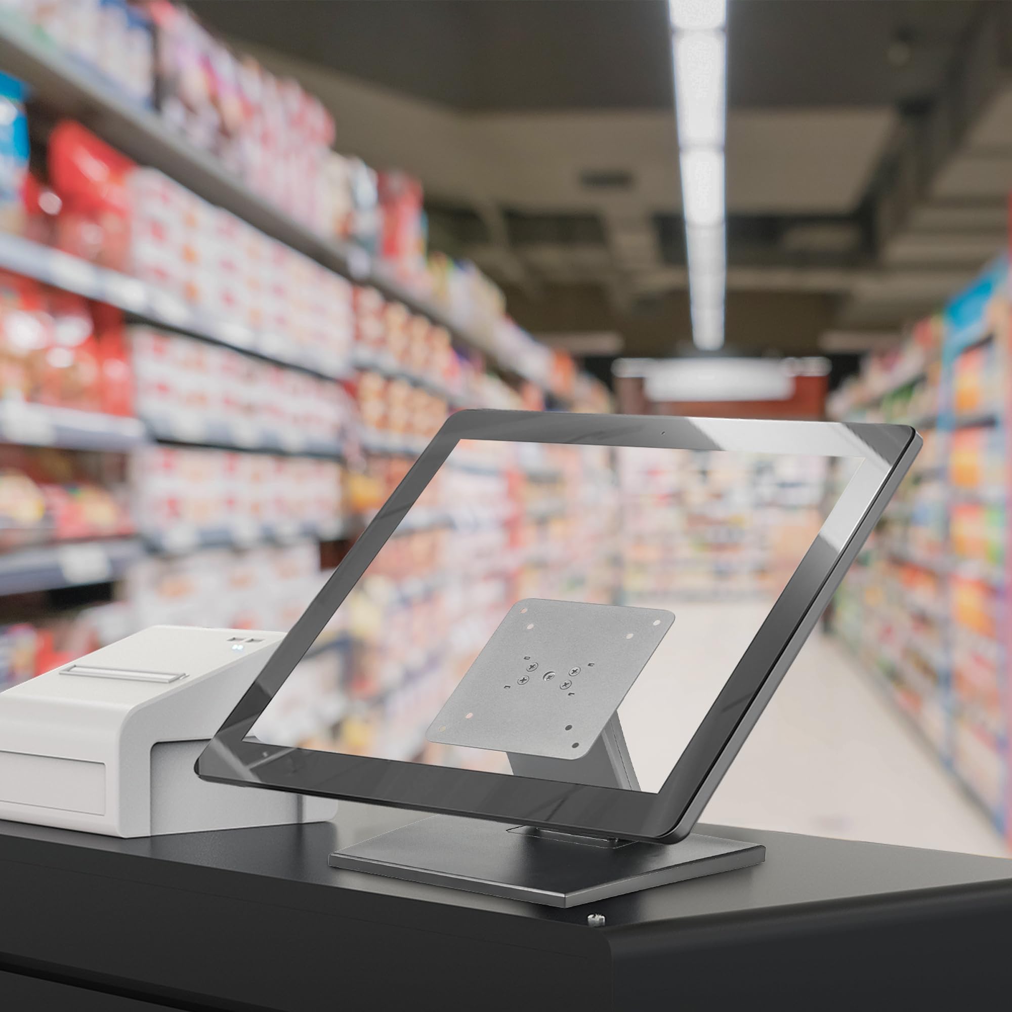 WEARSON Lay Flat Monitor Stand   Foldable Low Profile Monitor Stands Compatible with VESA 75x75 and 100x100 Monitor Mounts WS 03A2