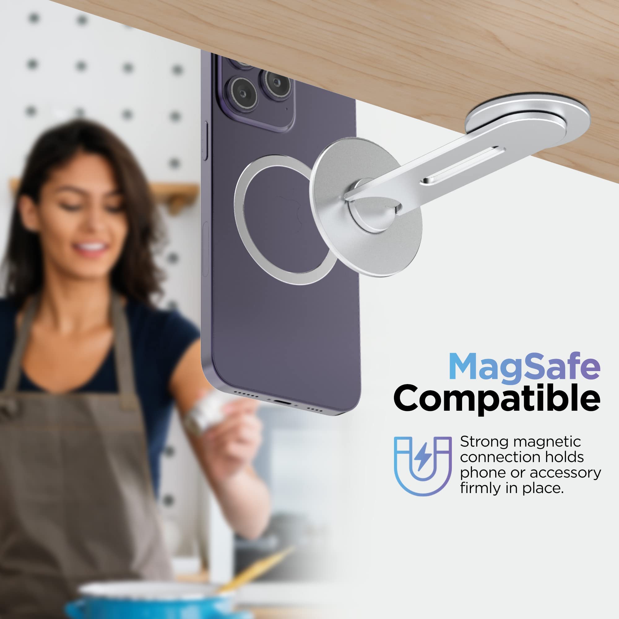 Galvanox Magnetic Phone Holder, Fold-Away Swivel Stand Compatible With Magsafe For Iphone 12,13,14,15, 16 Pro Max | Bedroom Nigh