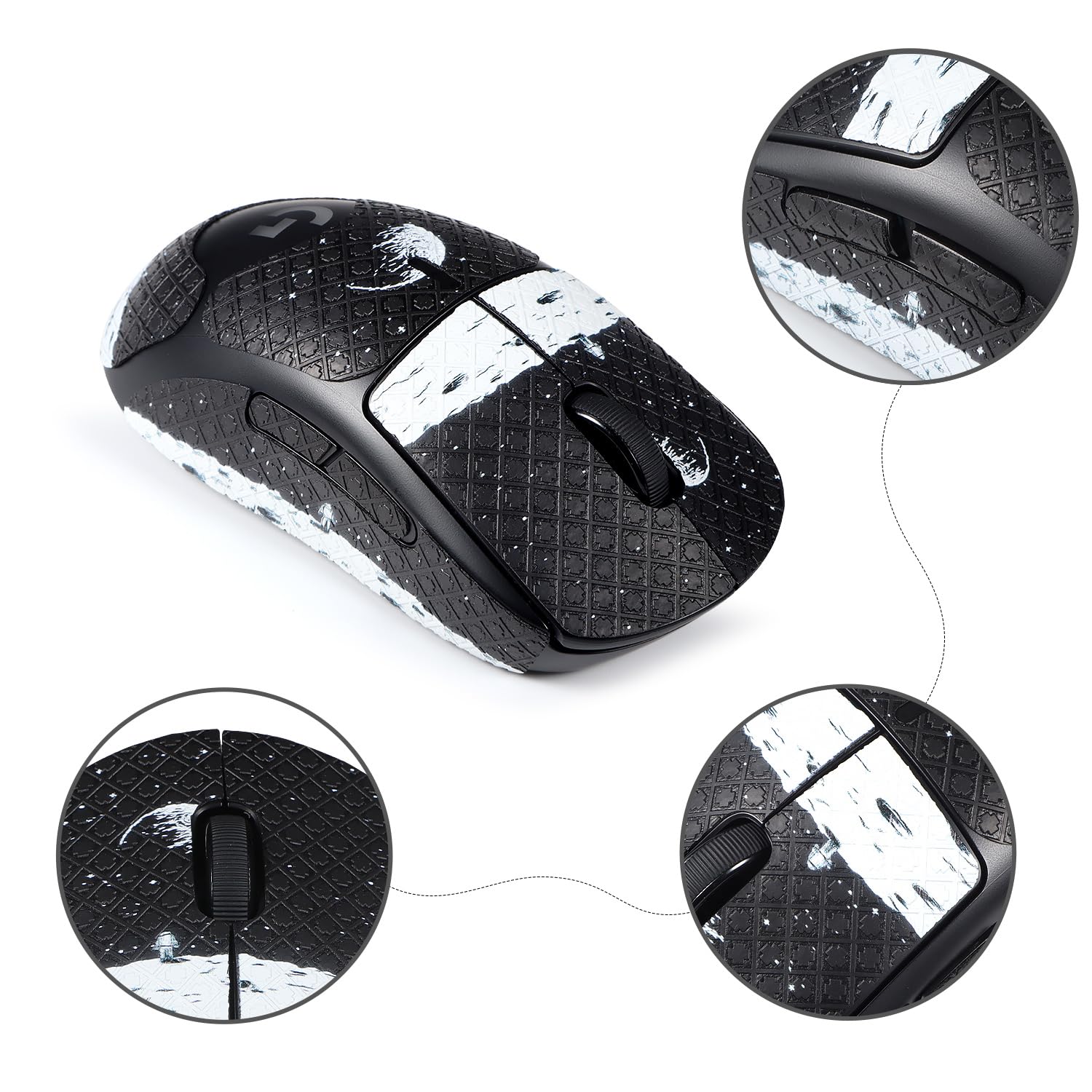 Immoenuc Mouse Grip Tape For Logitech G Pro Wireless Mouse Anti Slip Skin Self Adhesive,Pre Cut,Sweat Resistant Game Mouse Acces