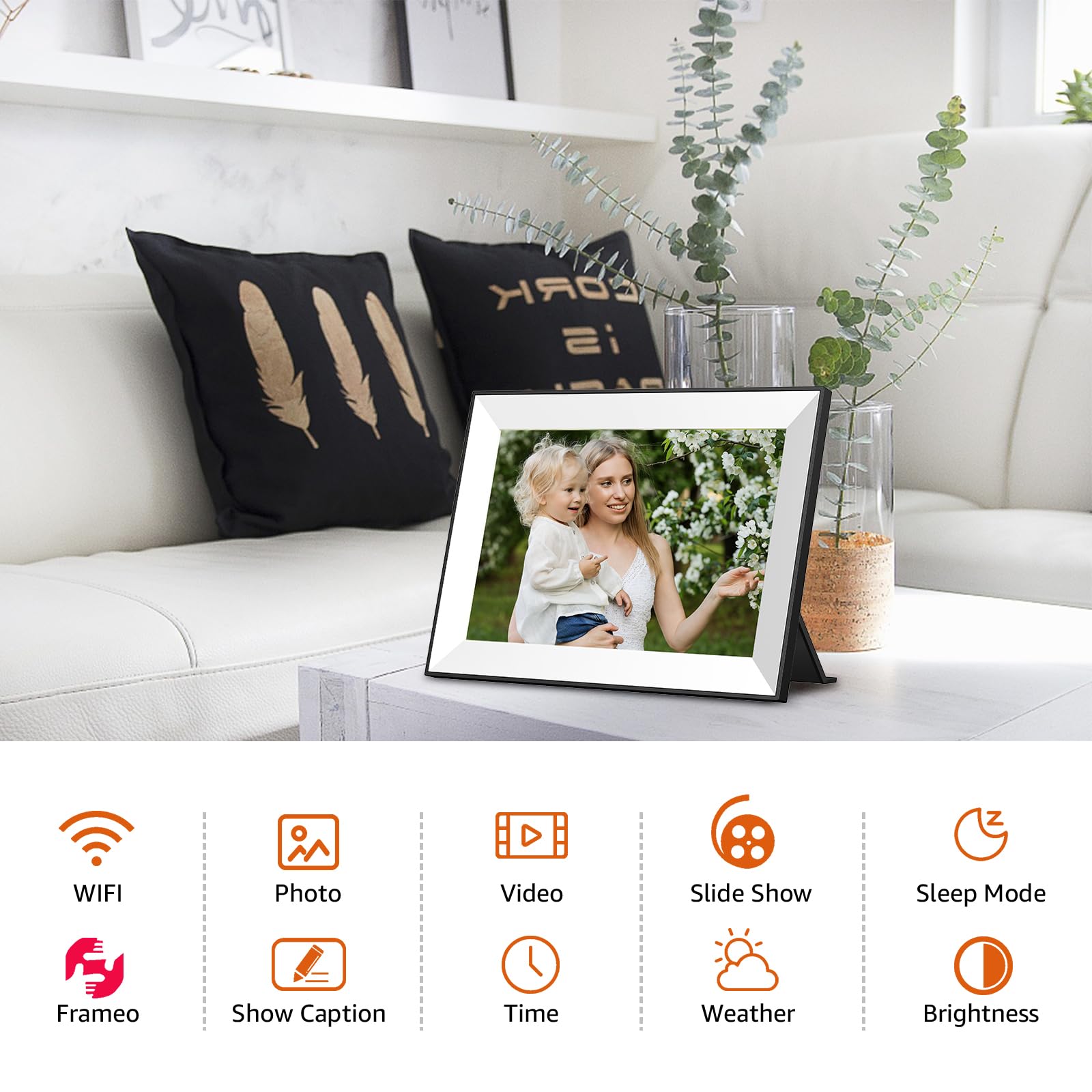 Frameo Digital Picture Frame,Wifi Digital Photo Frame With 10.1 Inch 1280X800 Ips Touch Screen,Easy Load From Phone 32Gb Digital