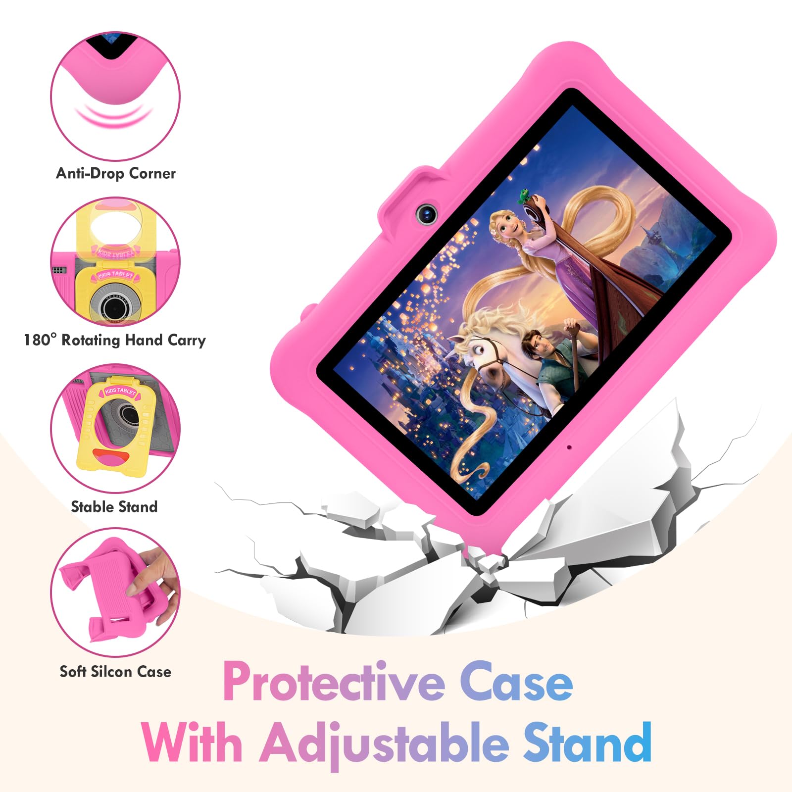 Sumtab Kids Tablet 7 Inch Android Tablet For Kids (Ages 2 14), 8Gb Ram 64Gb Rom 128Gb Expand,Software Pre Installed, Bluetooth,