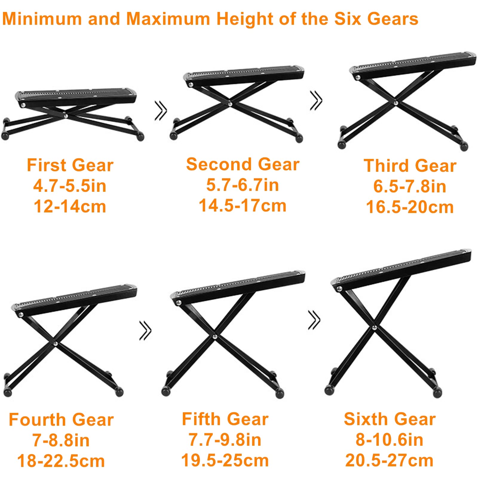 Miwayer Guitar Foot Rest 6 Position Height Adjustable Rubber End Caps And Non Slip Rubber Padfor Com Fortable And Solid Support