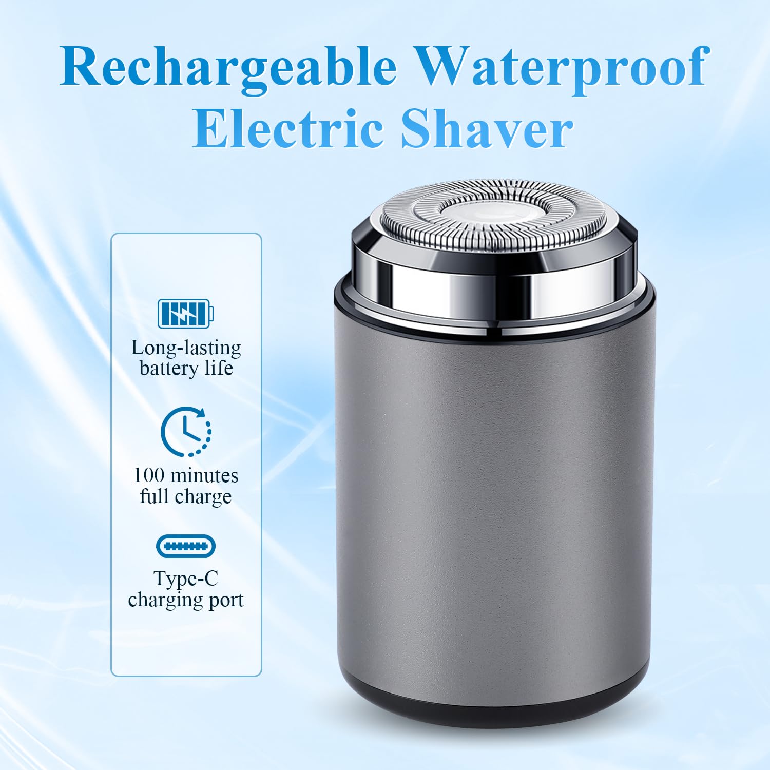 Mini Electric Shaver, Portable Mini Electric Shaver,Portable Pocket Travel Shaver For Men Women, Usb Rechargeable Waterproof Ele