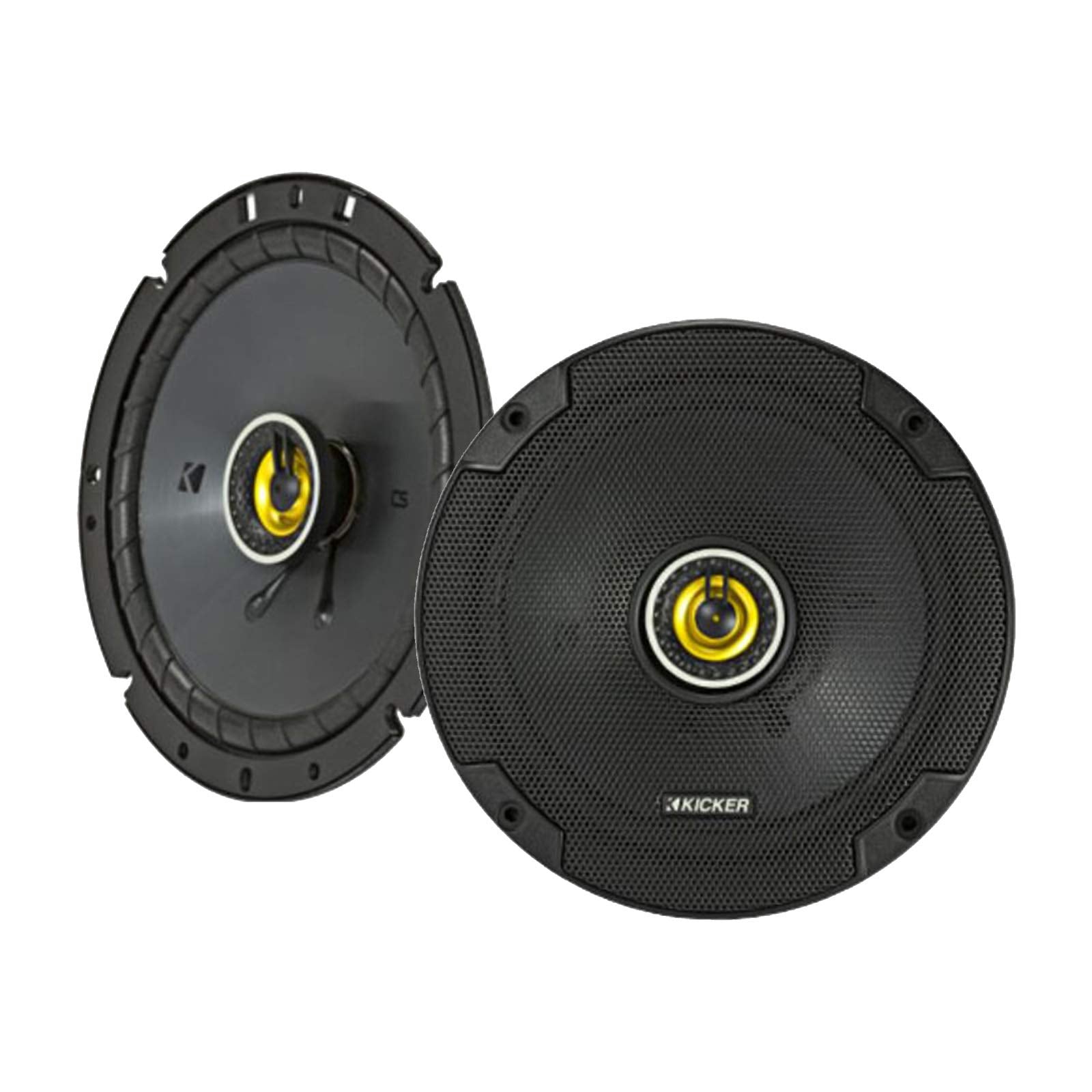 For 98 13 Harley Speaker Bundle: 2 X Kicker 6 3/4'' Inch 600 Watt Cs Series Black Car Audio Coaxial Speakers, Speaker Mounting R