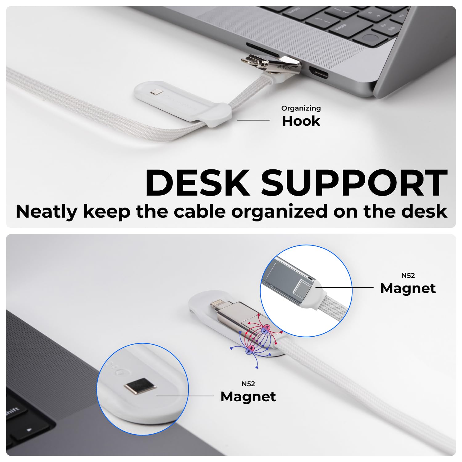 Rolling Square Incharge Xl 6 In 1 Multi Charging Cable, Portable Usb And Usb C Cable With 100W Ultra Fast Charging Power, 6.5 Ft