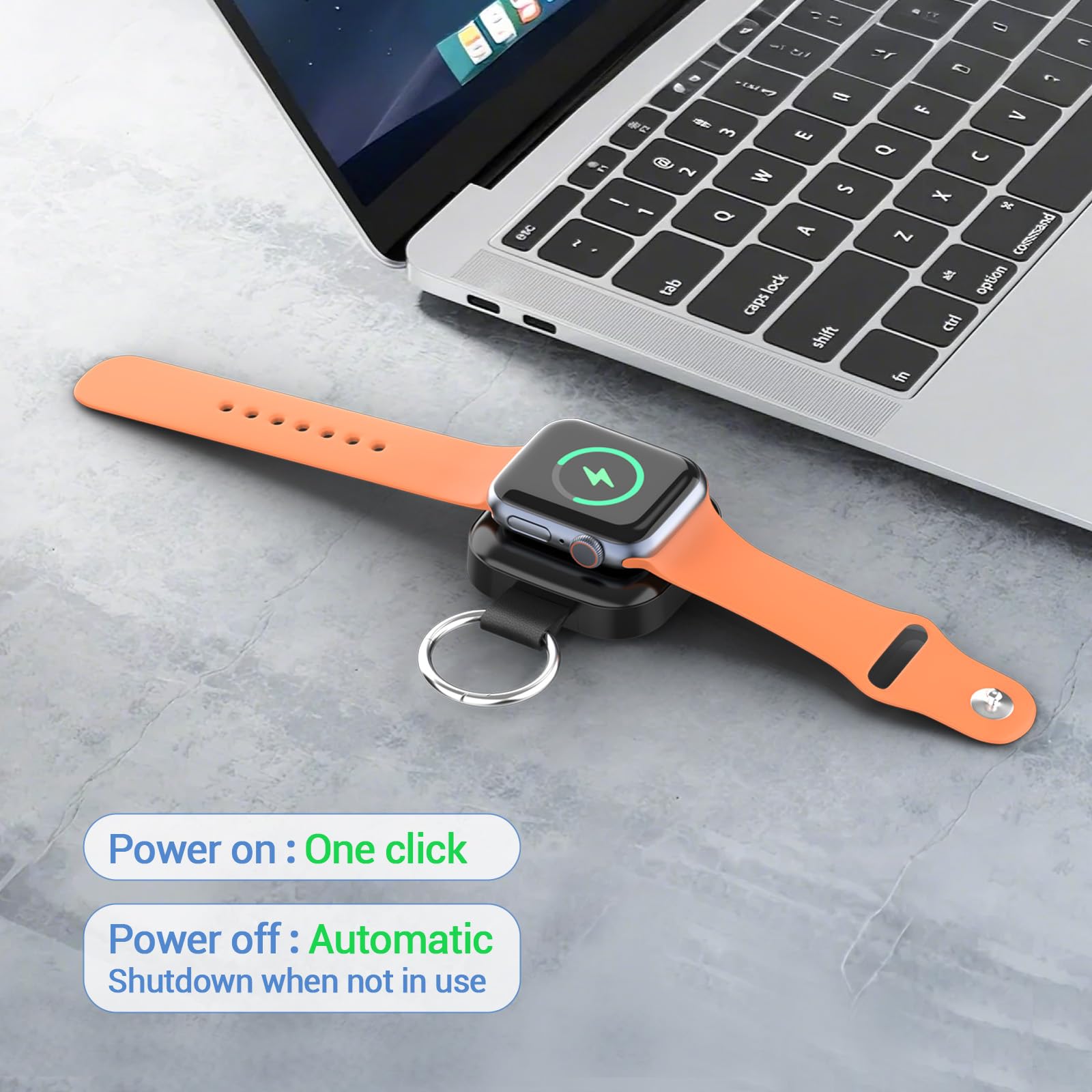 Portable Wireless Charger For Apple Watch,Magnetic Slim Iwatch Fast Charger 1200Mah Power Bank Travel Keychain Accessories,Smart