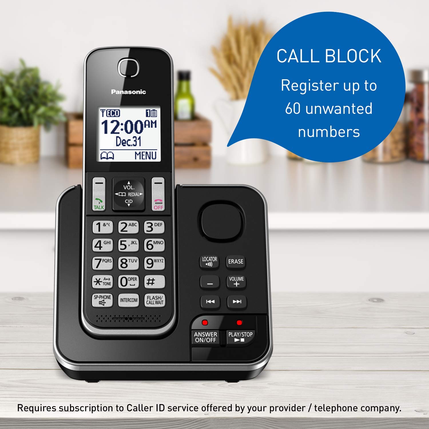 Panasonic Kxtgd392B Dect 6.0 Expandable Digital Cordless Answering System 2 Handset, 2.4