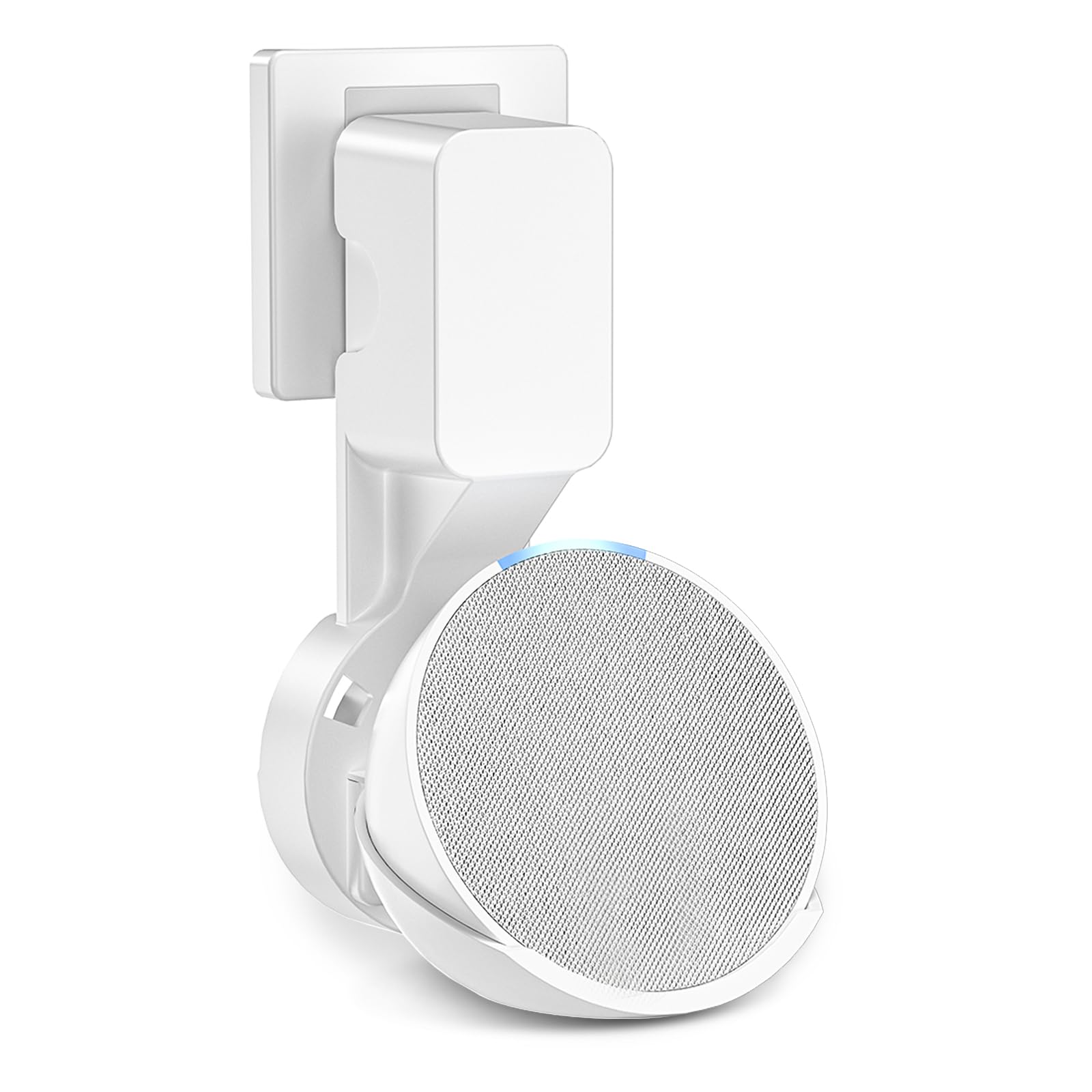 Zuolaco Wall Mount Holder For Echo Pop, Outlet Hanger Stand For Echo Pop, Built In Cable Management, White
