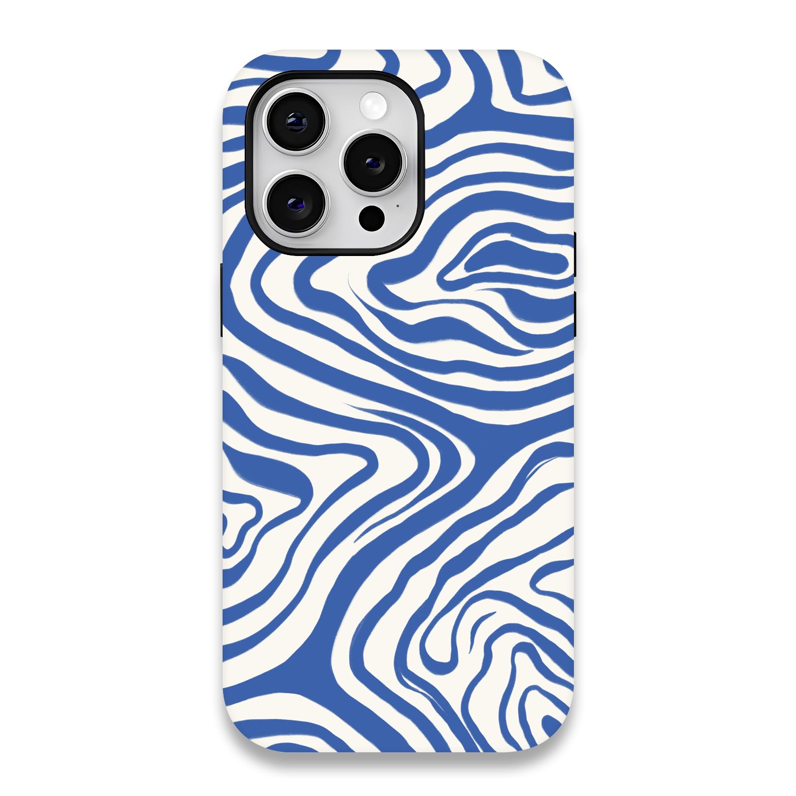 Zilkaifly for iPhone 12/12 Pro Case,Aesthetic Blue Ocean Wavy Design Phone Case for Woman,Cute Trendy Summer Phone Cases for iPh