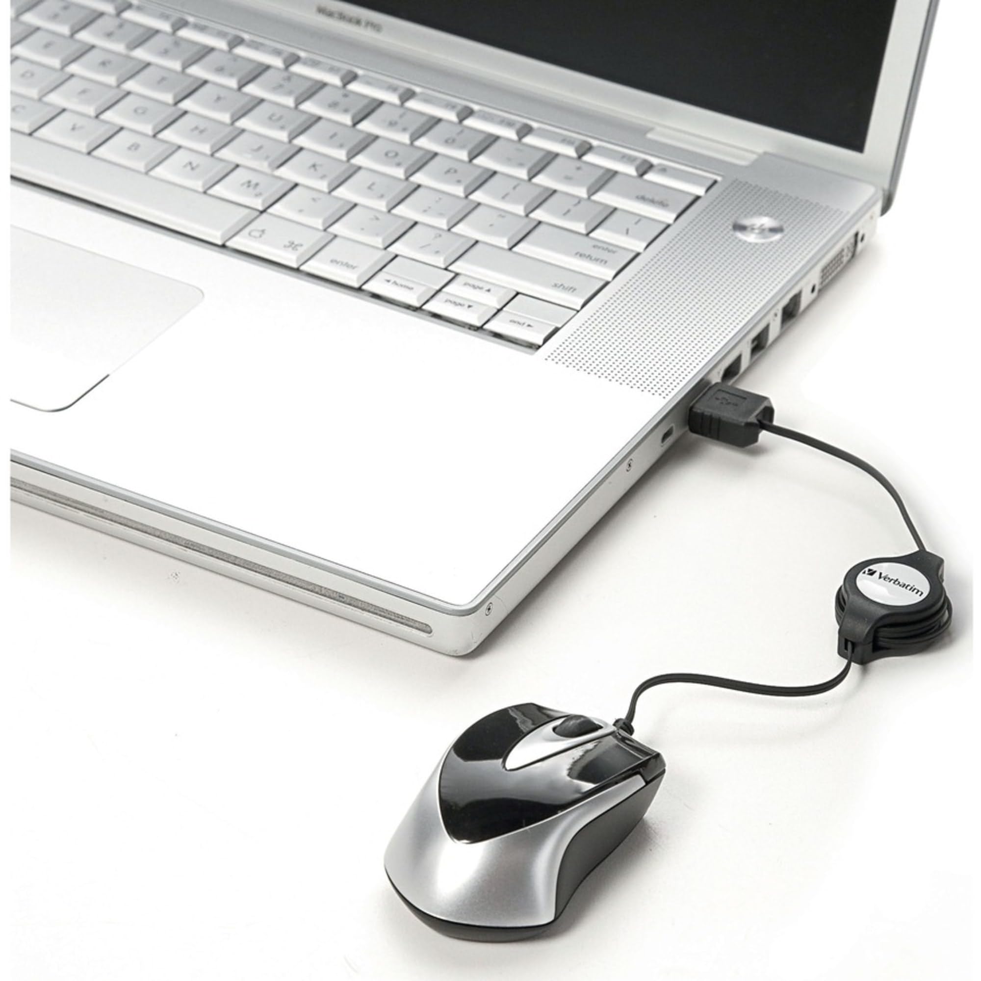 Verbatim Usb Corded Mini Travel Optical Wired Mouse For Mac And Pc   Metro Series Black